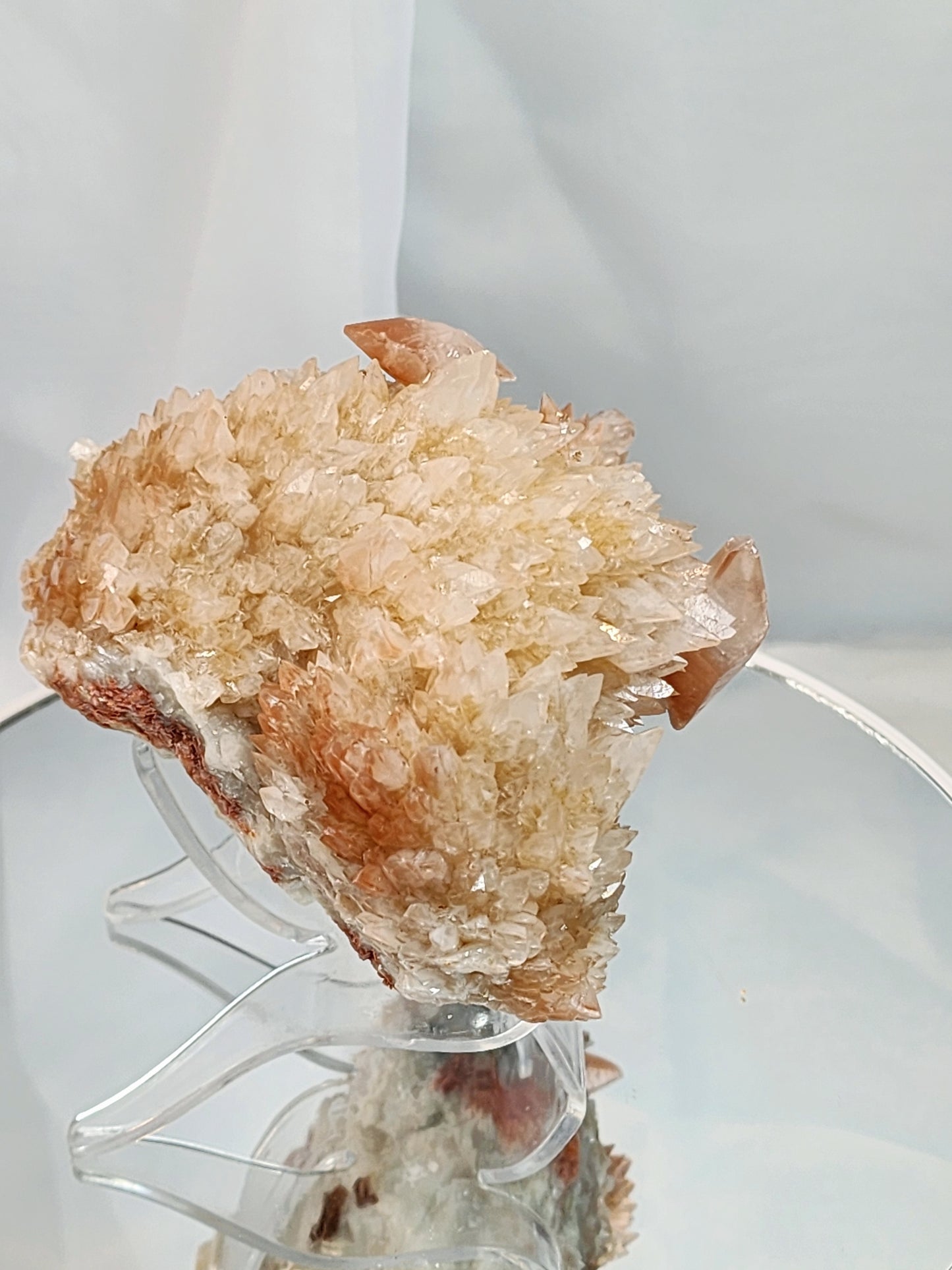 Red Phantom Feather Calcite Spcimen from India over 1.5lbs qualifies for free shipping