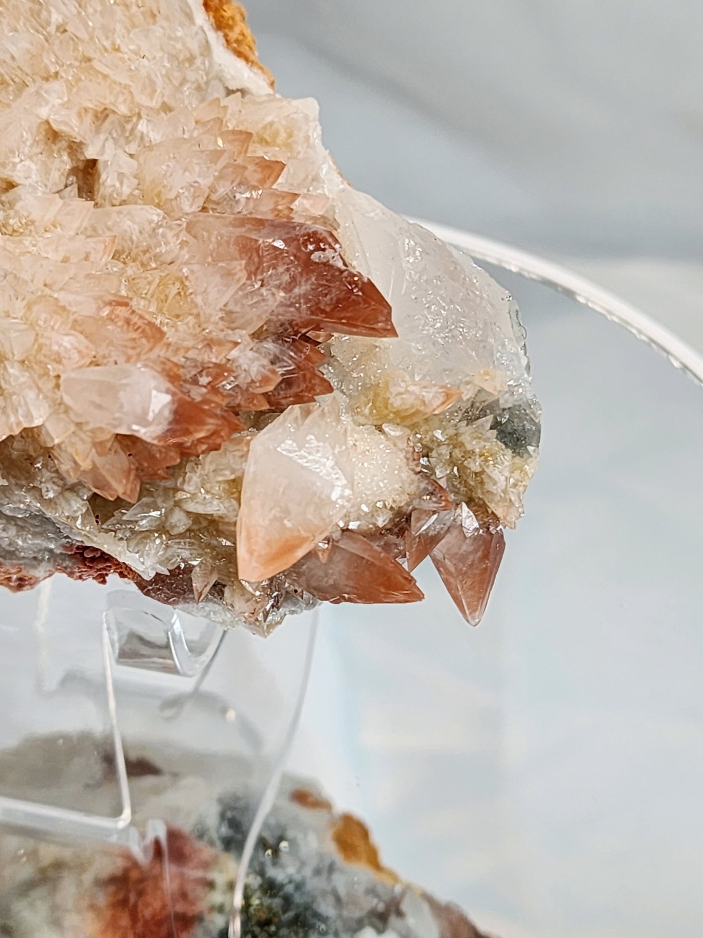 Red Phantom Feather Calcite Spcimen from India over 1.5lbs qualifies for free shipping