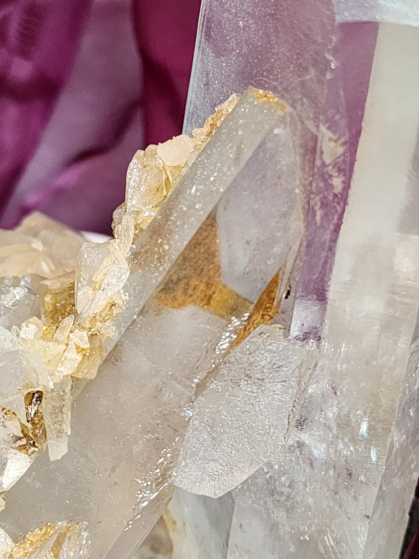 Quartz Cluster/ Specimen With Marcasite and Custome wood light base over 2.5lbs qualifies for free shipping