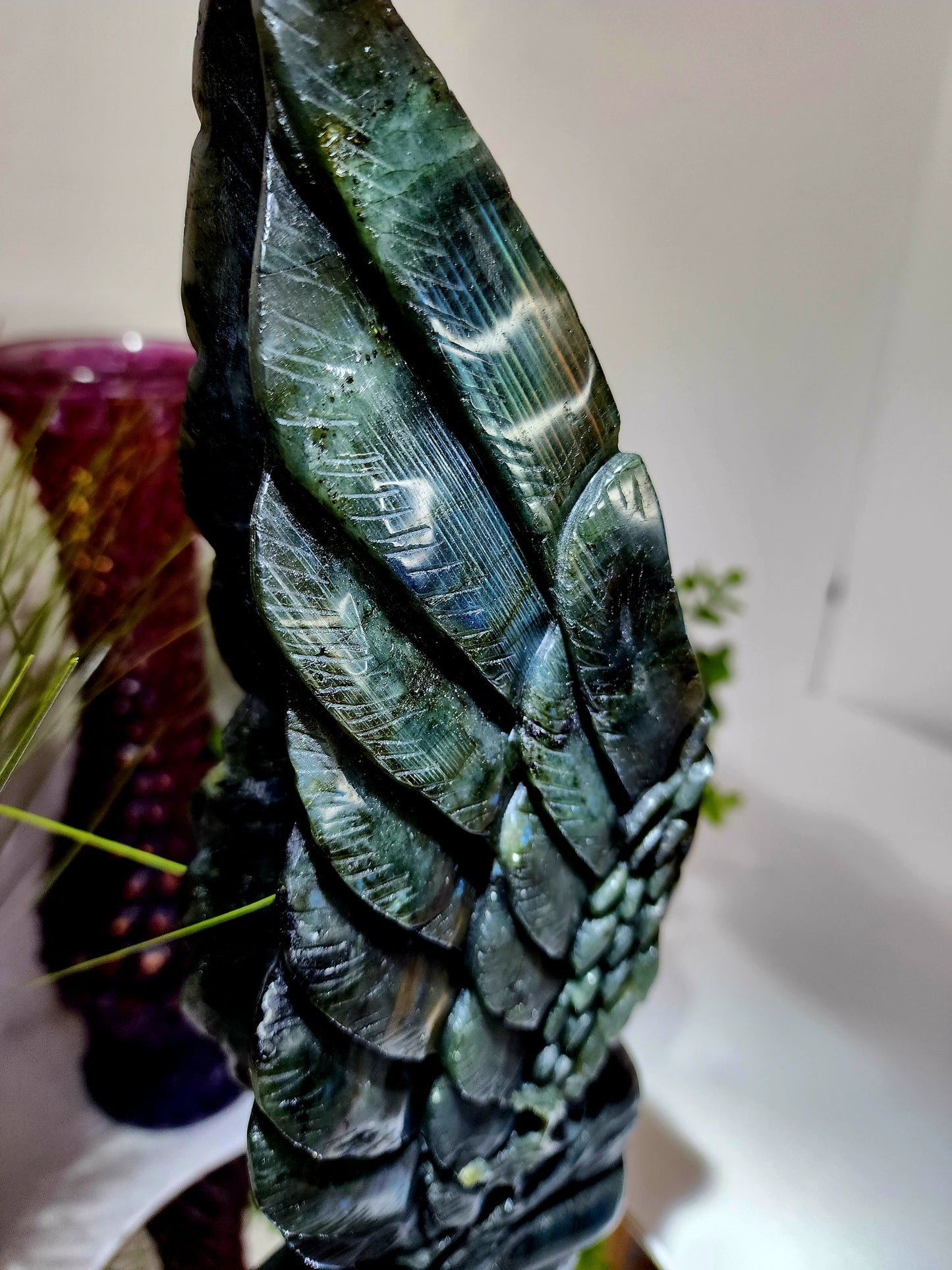 HQ Extra Large Labradorite Angel Carving 4.5lbs 13"Tall qualifies for free shipping