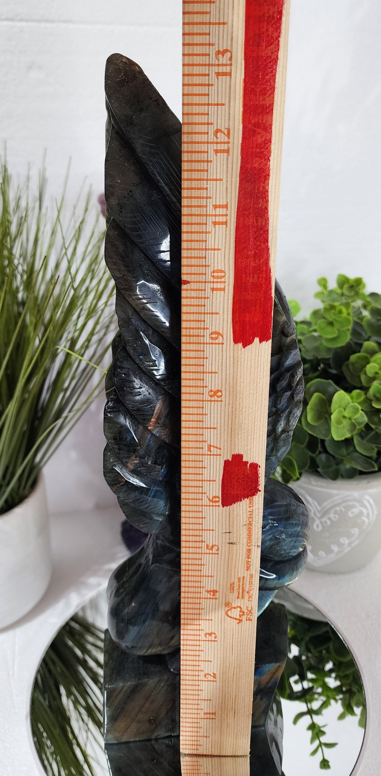 HQ Extra Large Labradorite Angel Carving 4.5lbs 13"Tall qualifies for free shipping