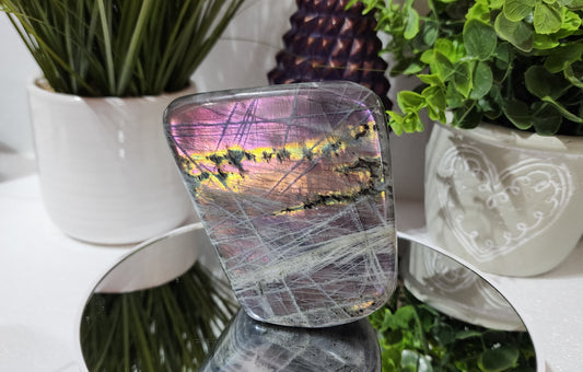 Purple Flash Labradorite Free Form over 1.5lbs qualifies for free shipping