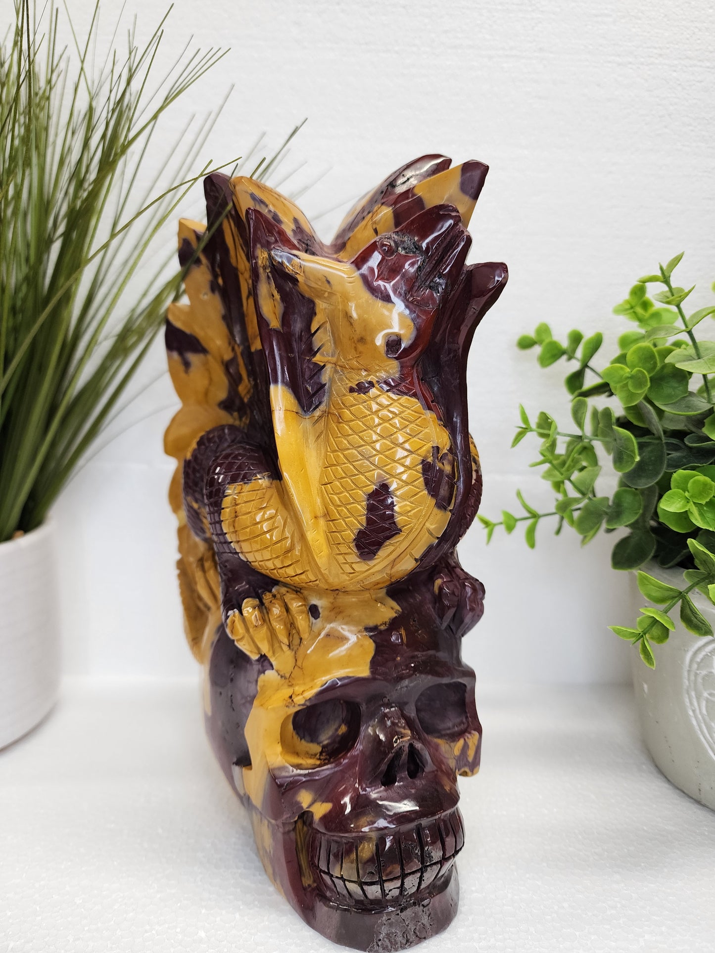 Extra Large Mookaite Skull and Dragon 10lbs qualifies for free shipping