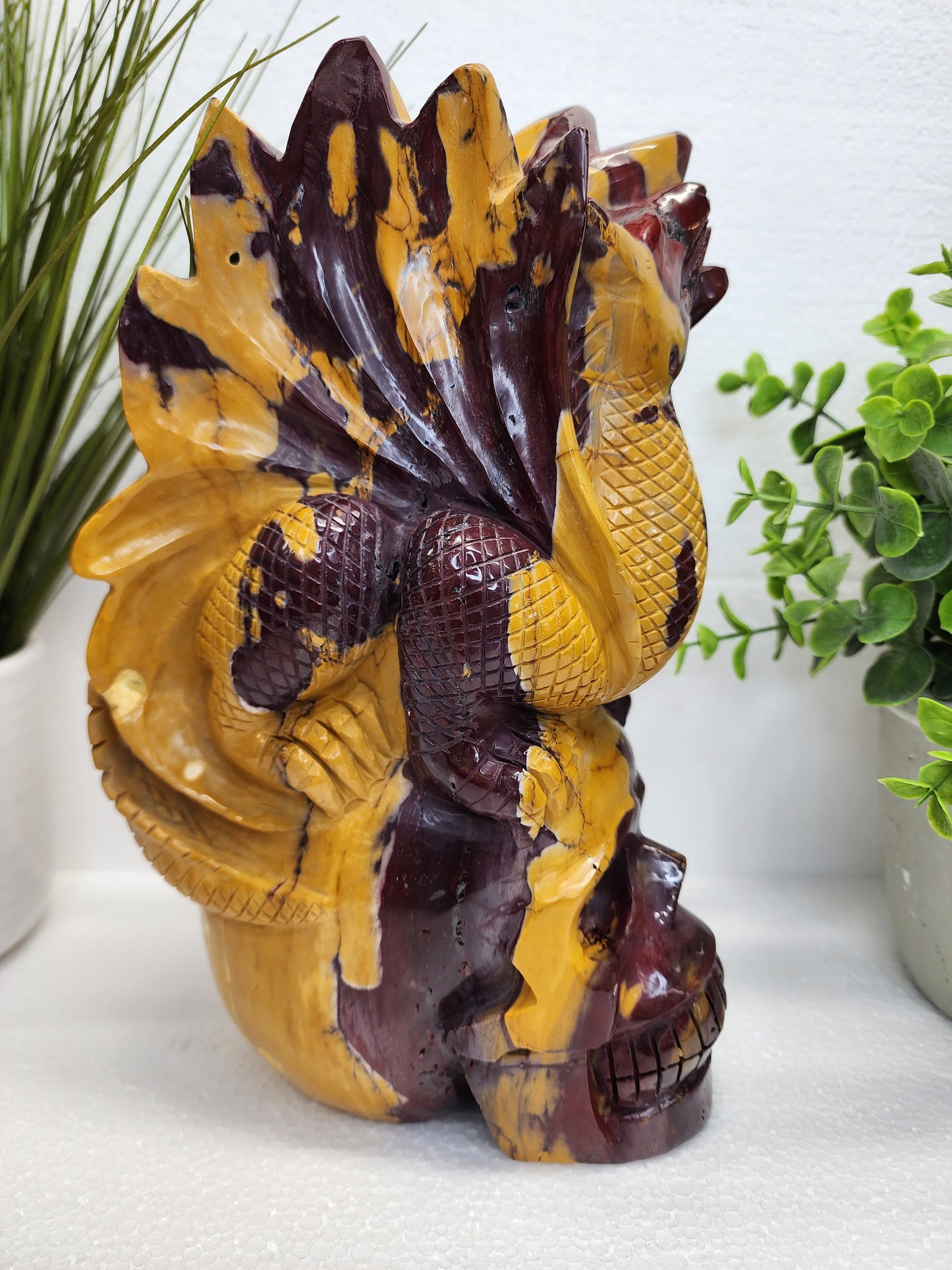 Extra Large Mookaite Skull and Dragon 10lbs qualifies for free shipping