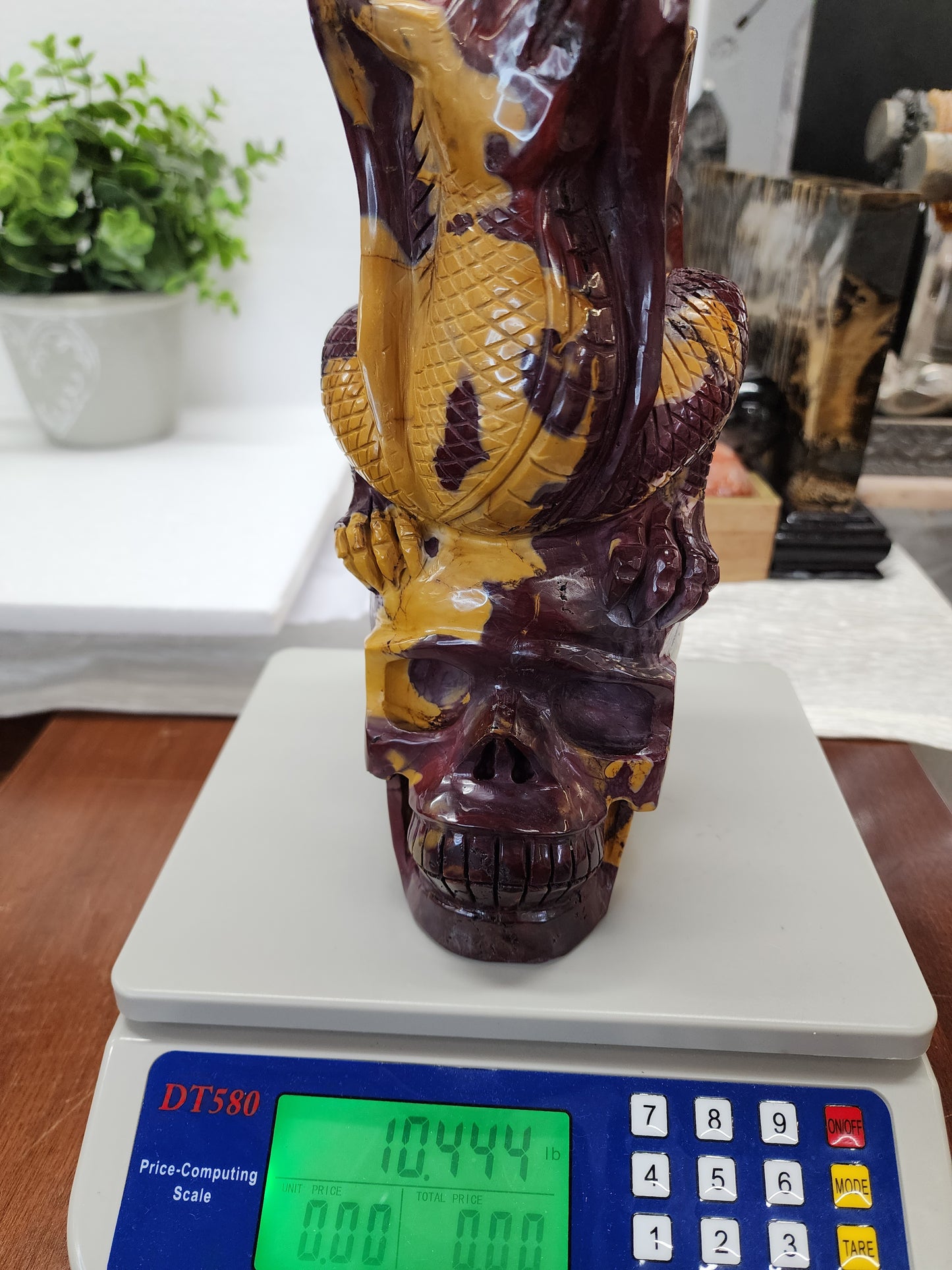 Extra Large Mookaite Skull and Dragon 10lbs qualifies for free shipping