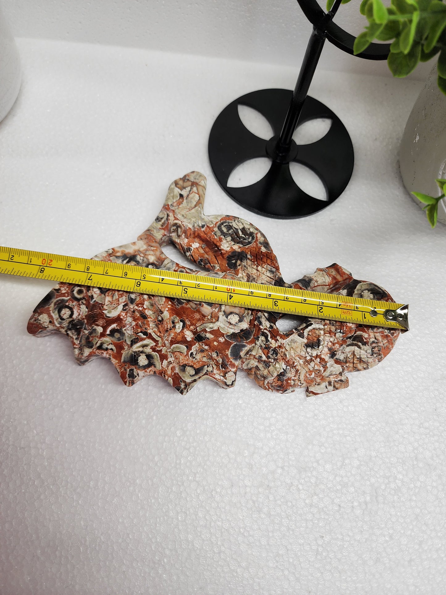 Large Money Agate Dragon Carving on Stand over 1lb qualifies for free shipping