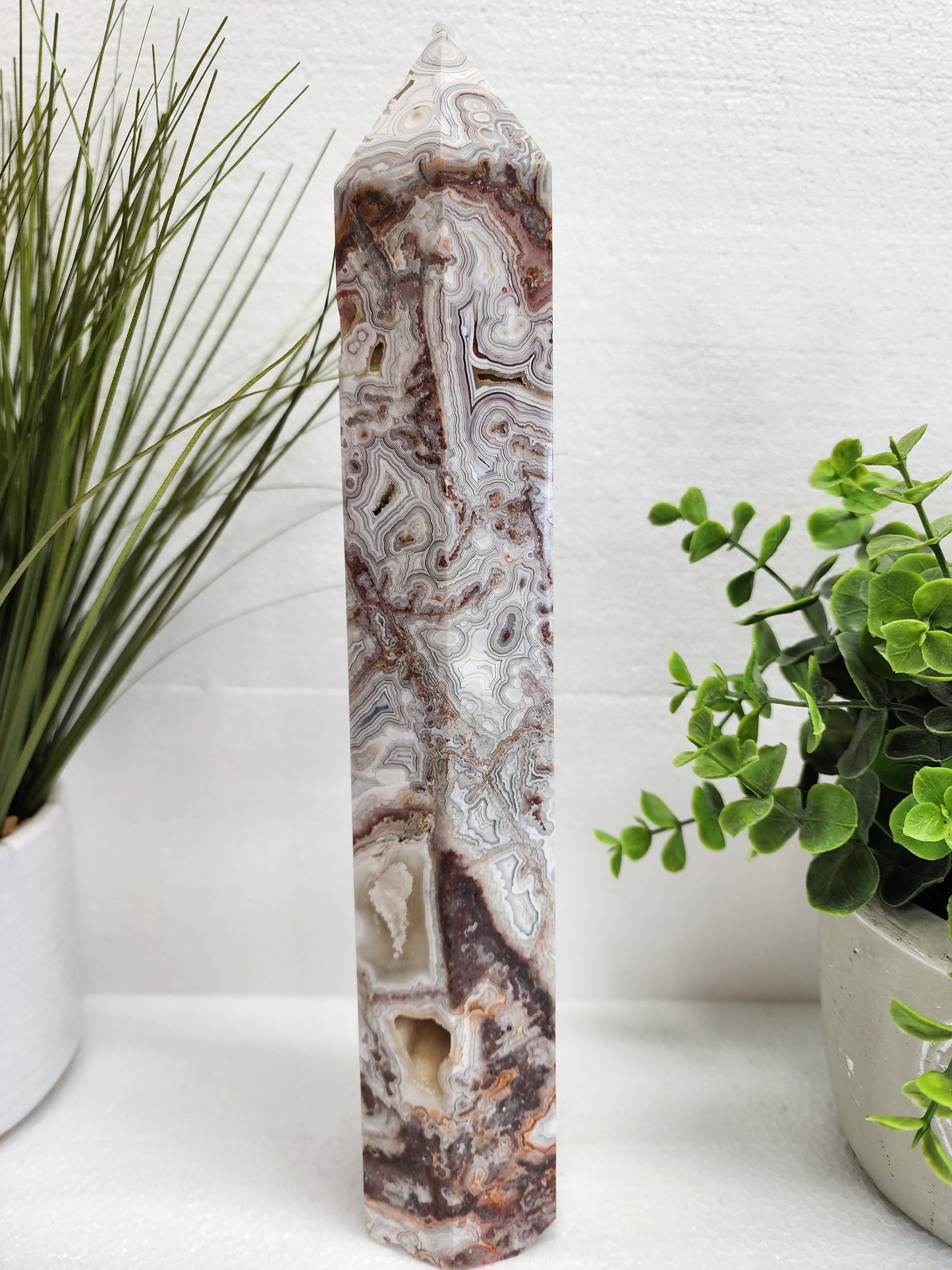 Large Druzy Mexican Lace Tower 12" Tall over 3lbs qualifies for free shipping