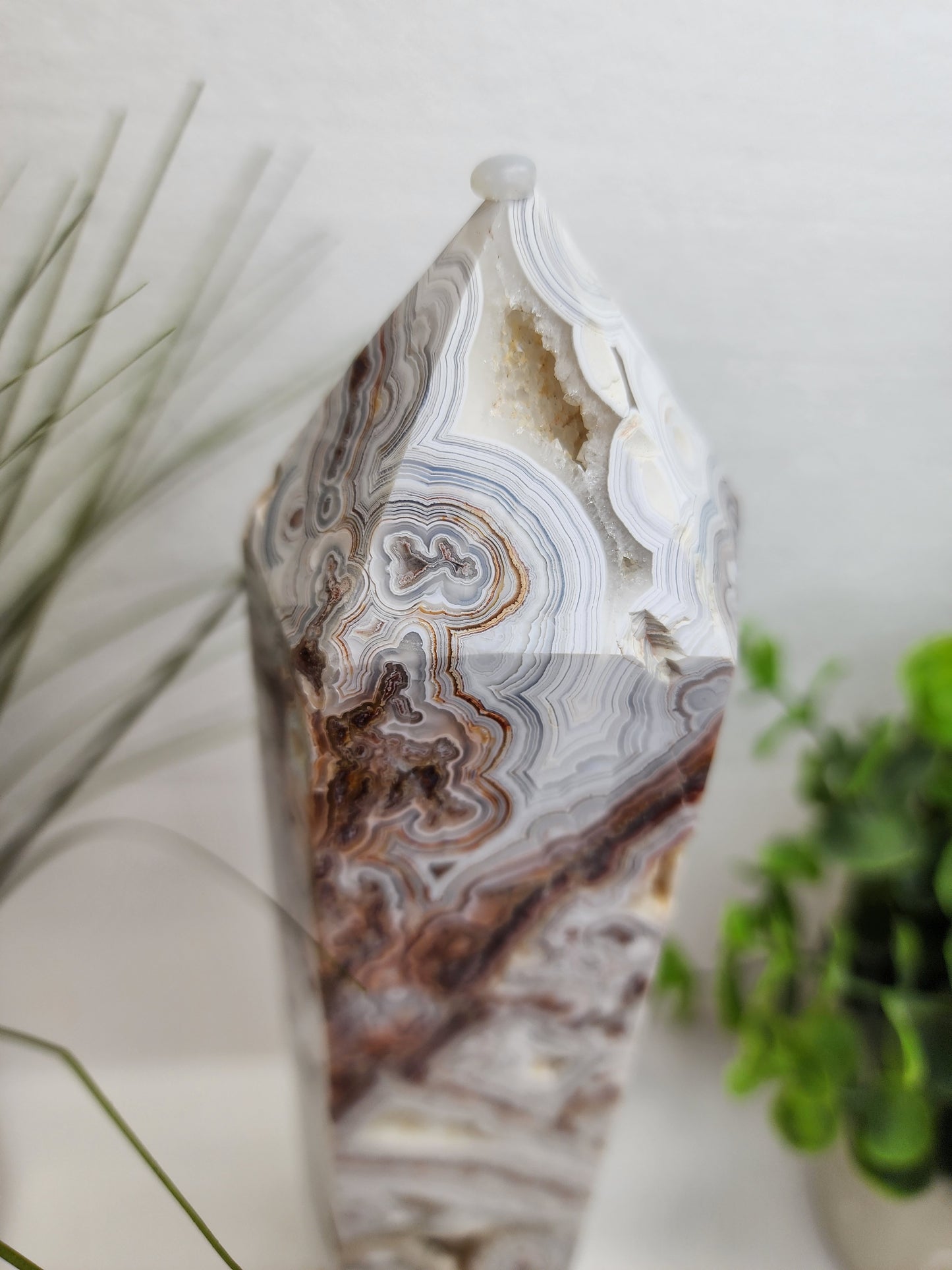 Large Druzy Mexican Lace Tower 12" Tall over 3lbs qualifies for free shipping