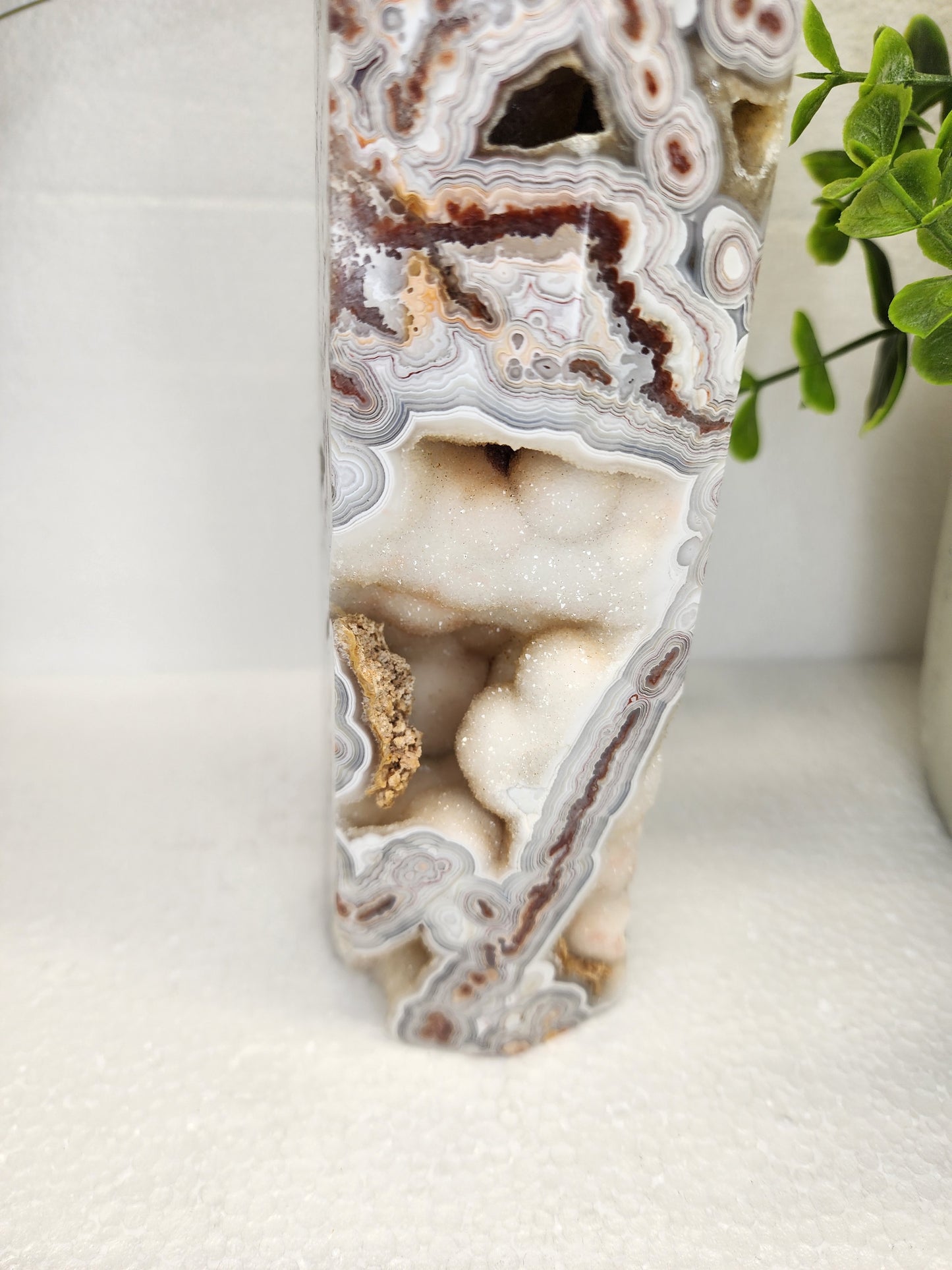 Large Druzy Mexican Lace Tower 12" Tall over 3lbs qualifies for free shipping