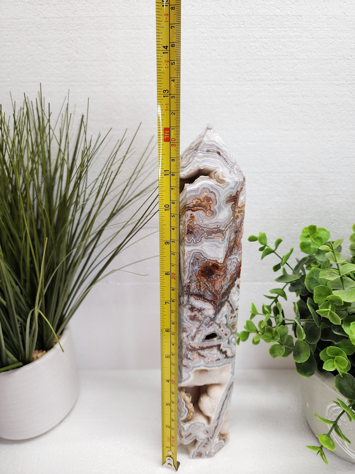 Large Druzy Mexican Lace Tower 12" Tall over 3lbs qualifies for free shipping