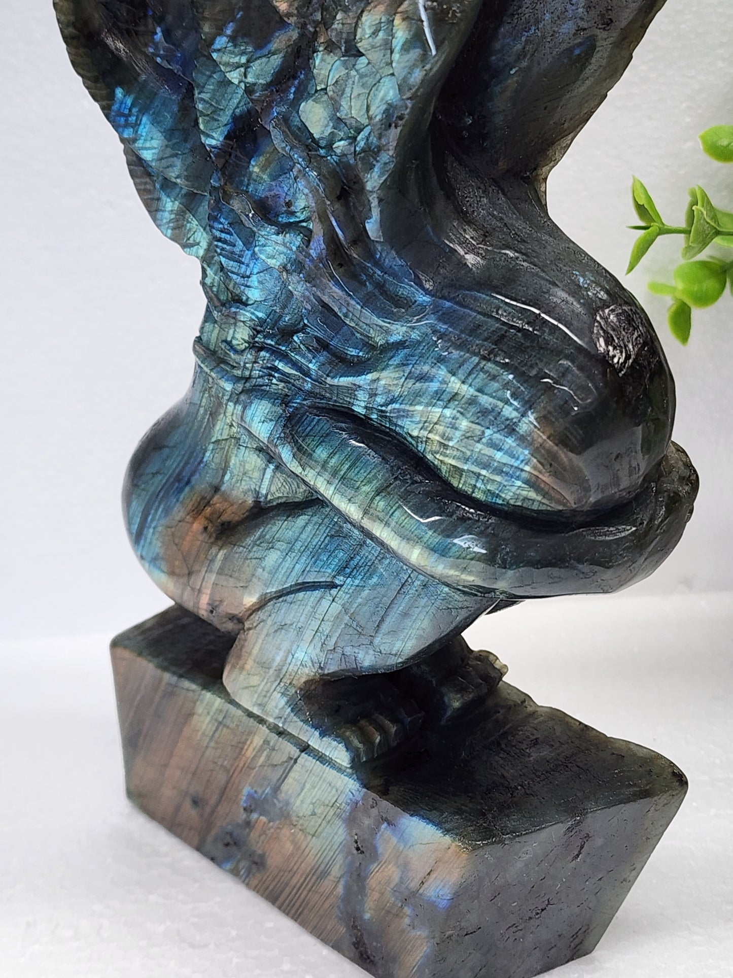 HQ Extra Large Labradorite Angel Carving 4.5lbs 13"Tall qualifies for free shipping