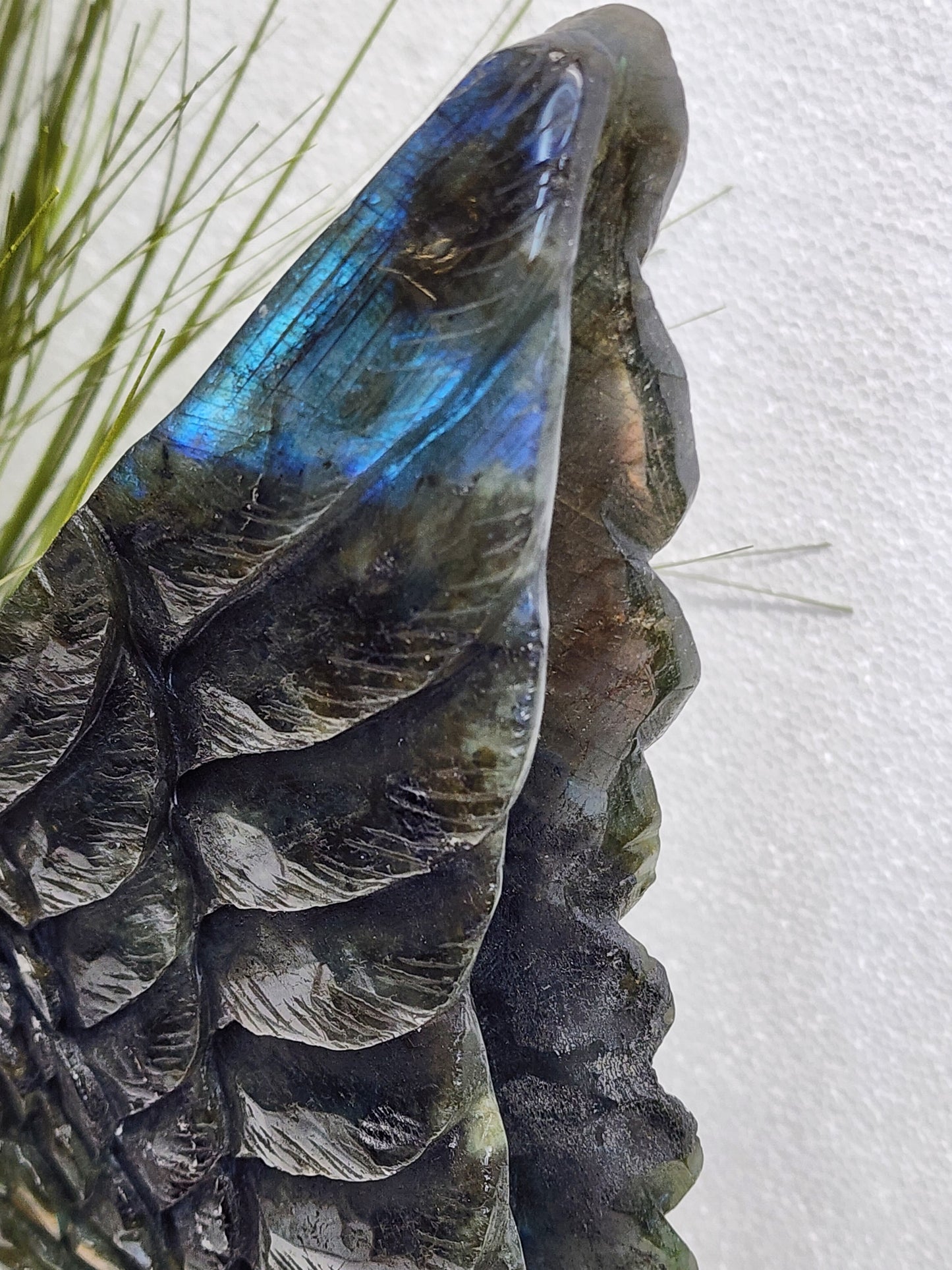 HQ Extra Large Labradorite Angel Carving 4.5lbs 13"Tall qualifies for free shipping