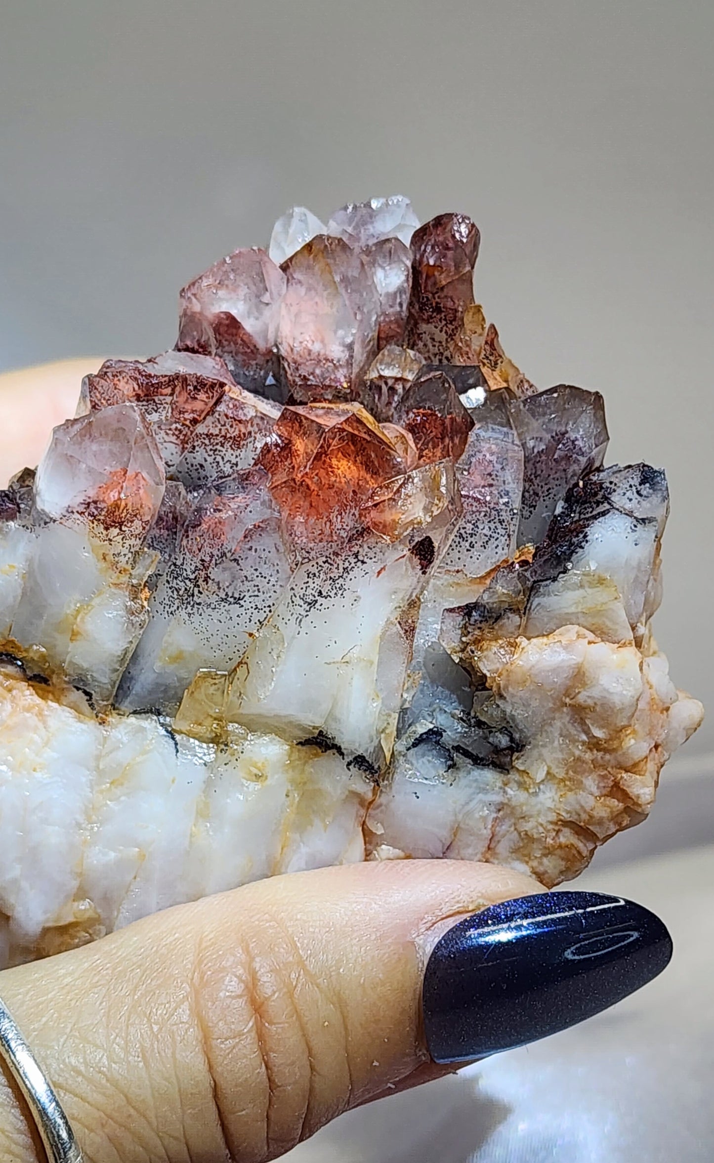 Red Phantom Hematite Garden Quartz Cluster Specimen from Morocco bundle and save for free shipping