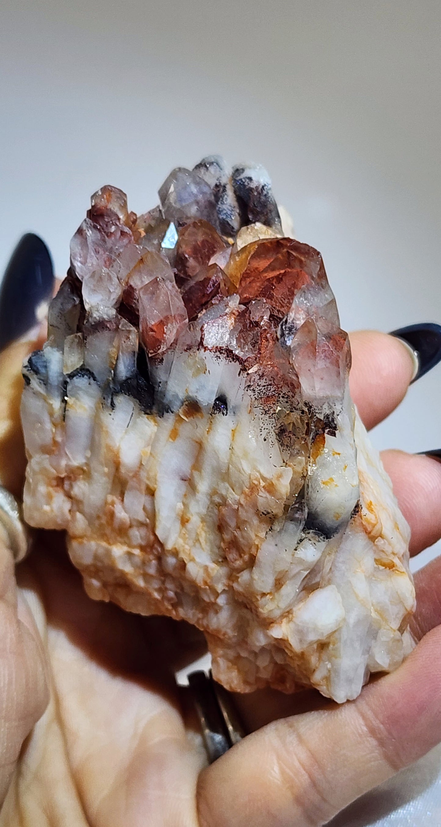 Red Phantom Hematite Garden Quartz Cluster Specimen from Morocco bundle and save for free shipping