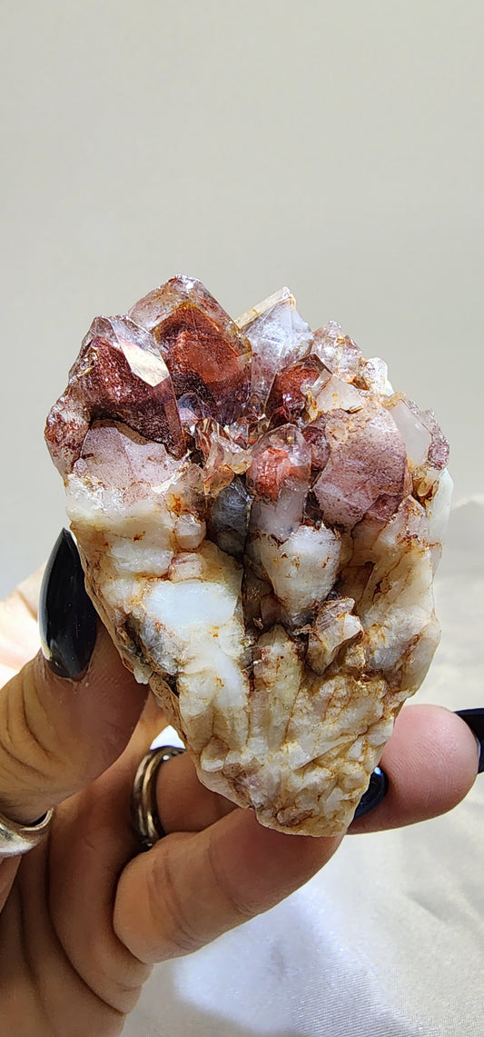 Red Phantom Hematite Garden Quartz Specimen Cluster from Morocco .368oz bundle and save for free shipping
