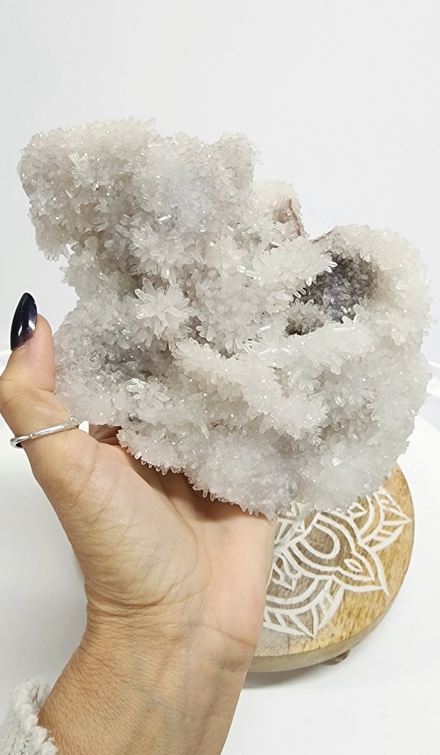 Large White Needle Quartz Cluster Specimen W/ Calcite Inclusions 2.5lbs qualifies for free shipping