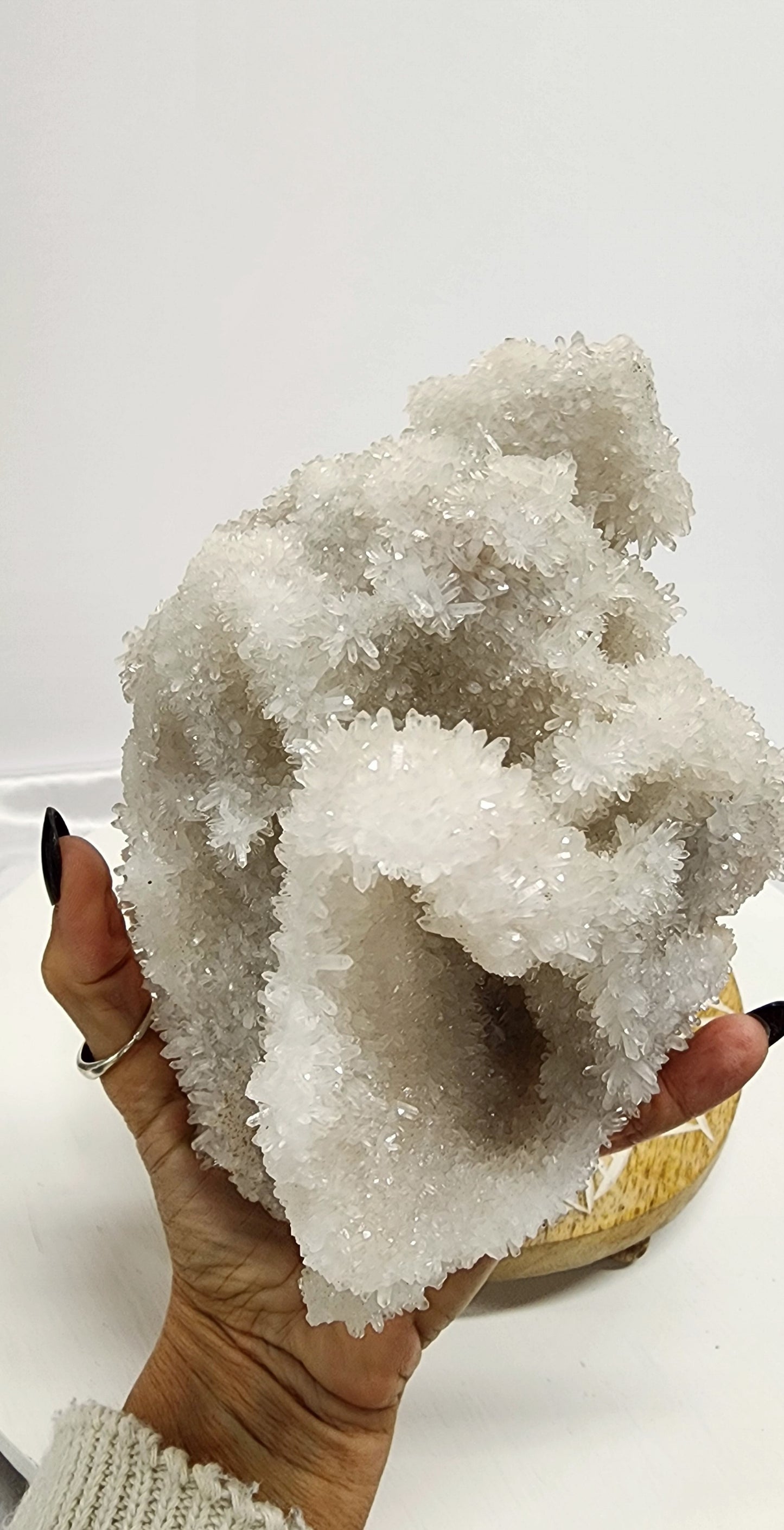 Large White Needle Quartz Cluster Specimen W/ Calcite Inclusions 2.5lbs qualifies for free shipping