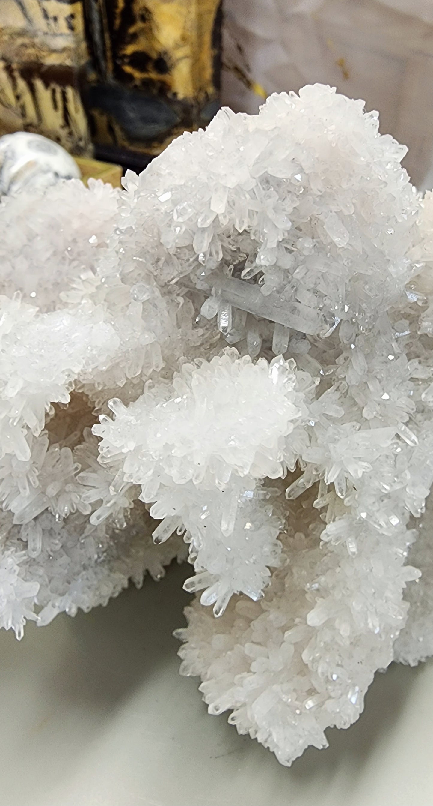 Large White Needle Quartz Cluster Specimen W/ Calcite Inclusions 2.5lbs qualifies for free shipping