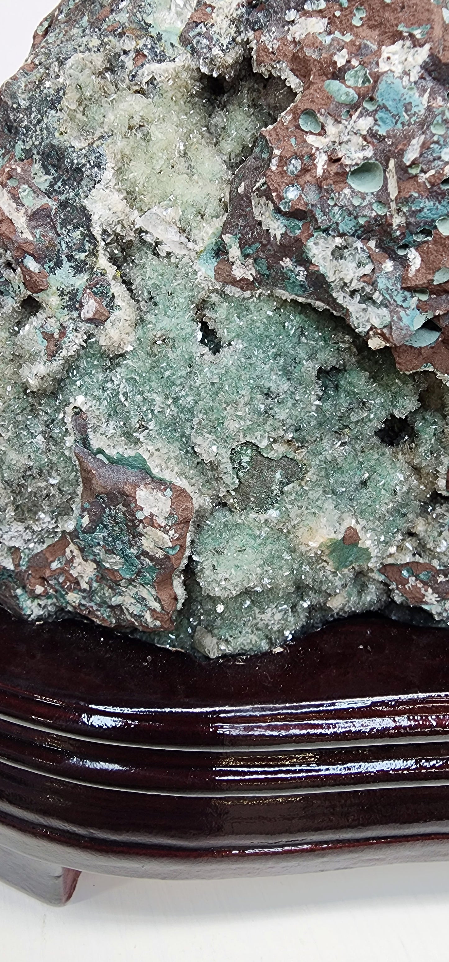 Extra Large Druzy Zoisite Specimen on Custom wood Stand 12lbs qualifies for free shipping