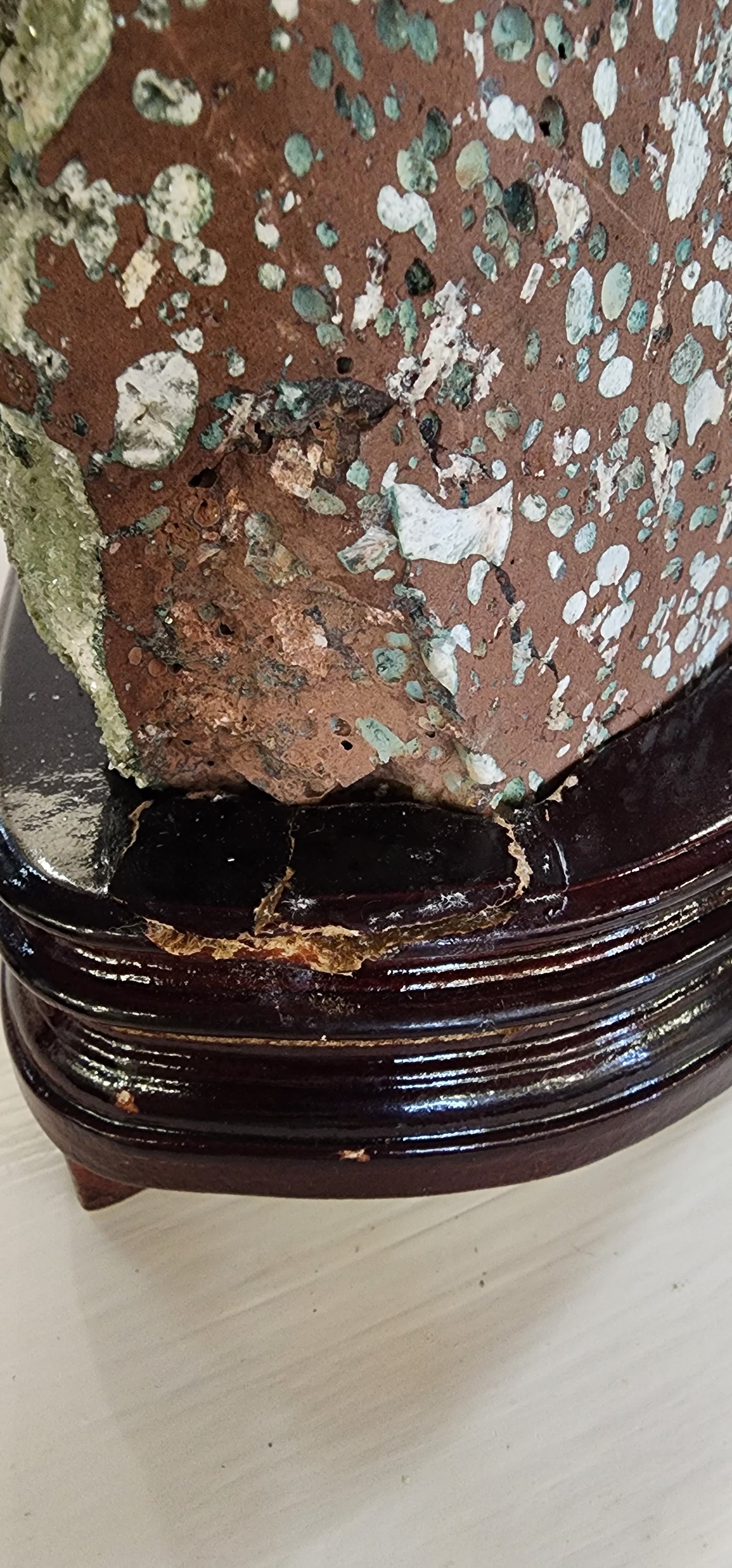 Extra Large Druzy Zoisite Specimen on Custom wood Stand 12lbs qualifies for free shipping