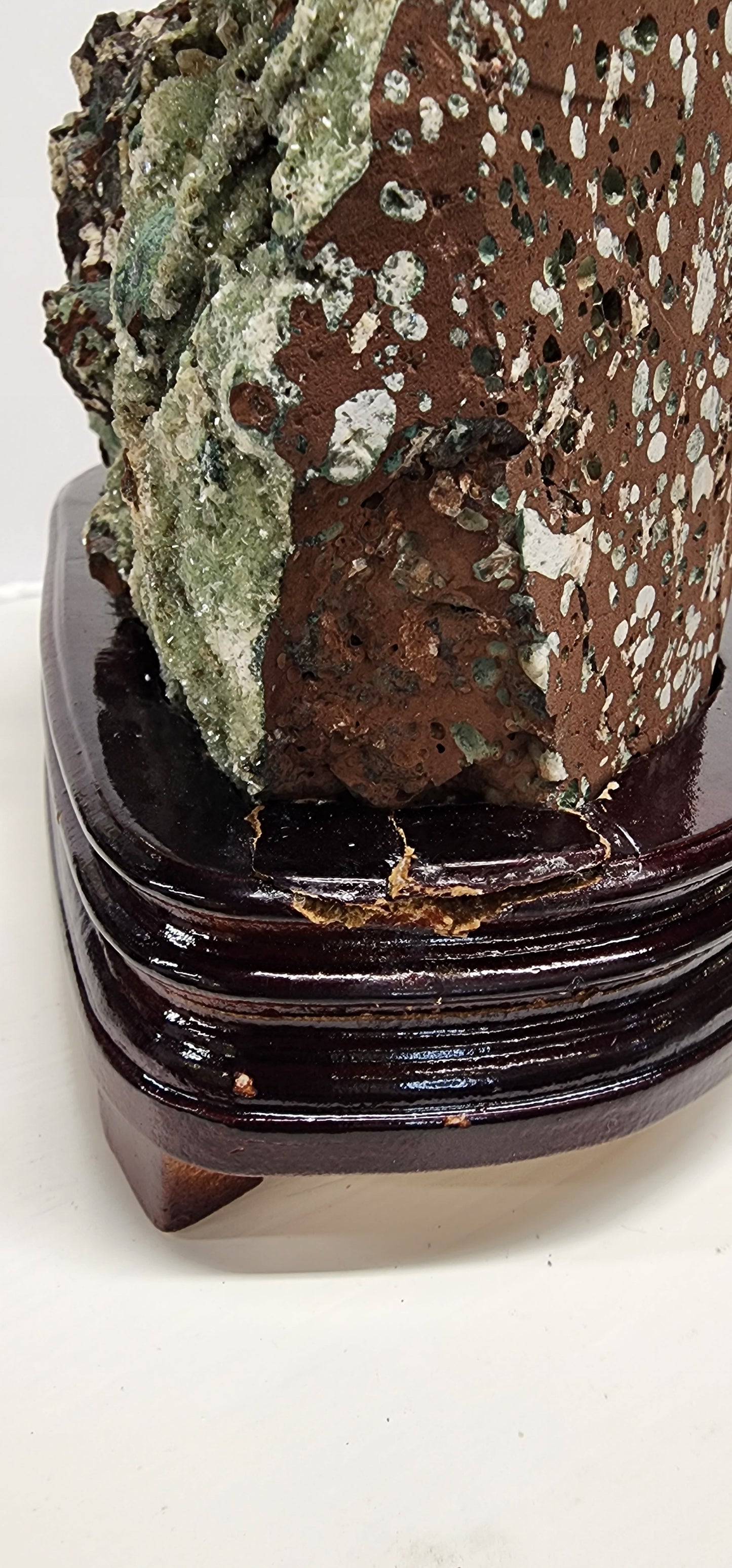 Extra Large Druzy Zoisite Specimen on Custom wood Stand 12lbs qualifies for free shipping