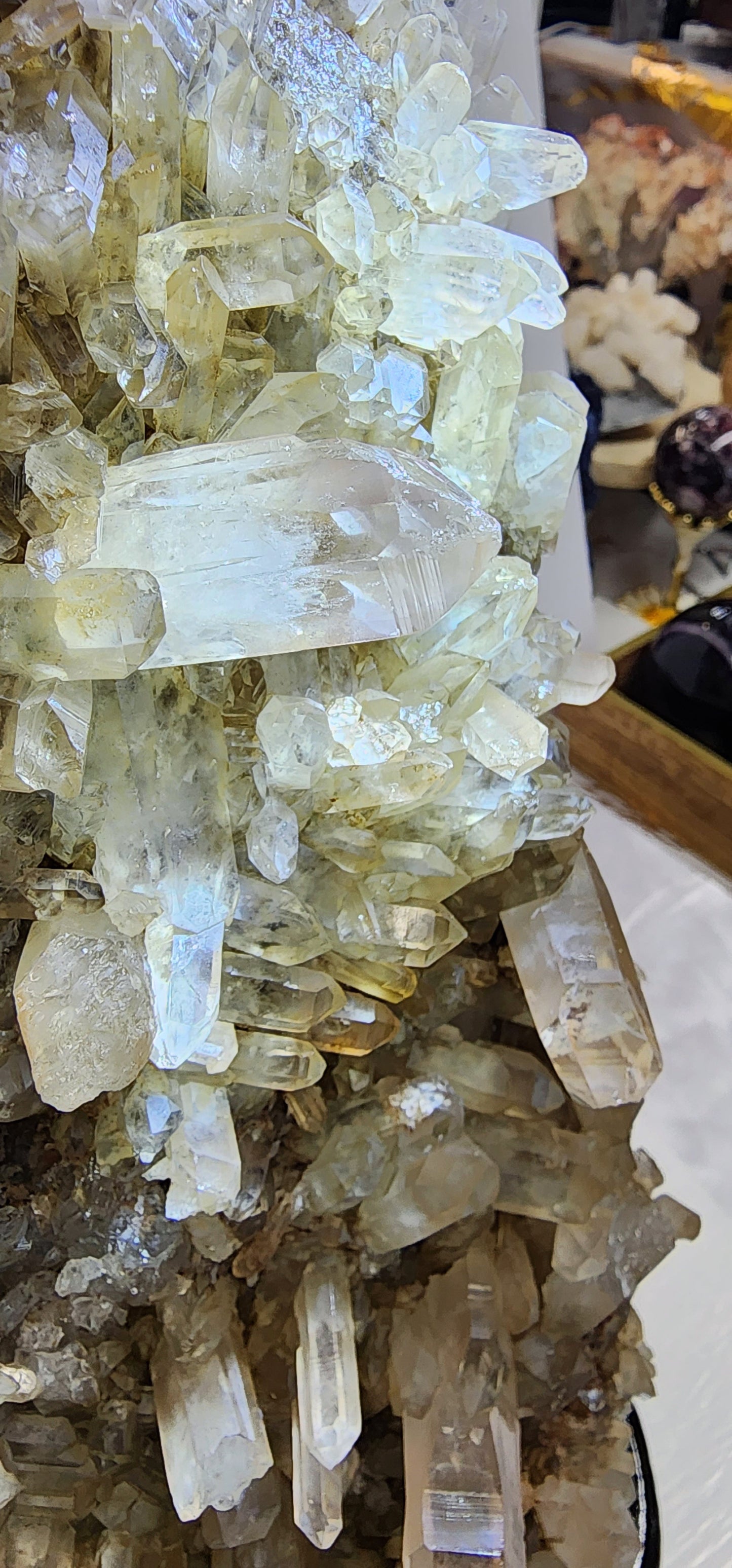Extra Large Quartz/Smoky Cluster w/ Custom Stand over 12lbs qualifies for free shipping