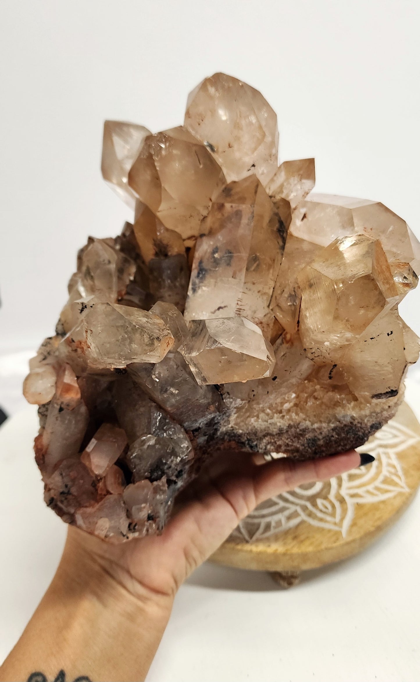 Extra Large Red Mud Phantom W/ Black Iron inclusions from Morocco 8.5lbs qualifies for free shipping