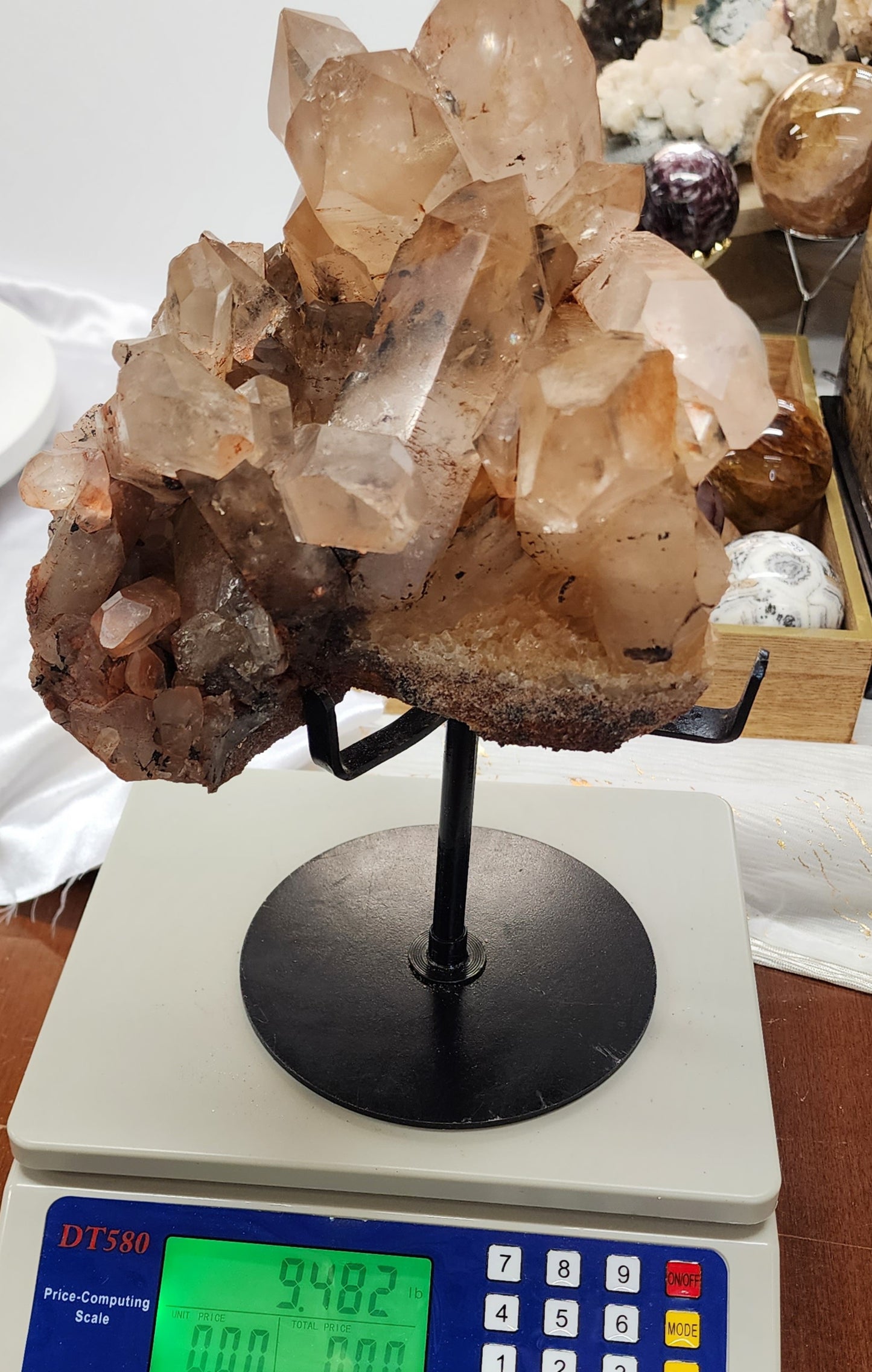 Extra Large Red Mud Phantom W/ Black Iron inclusions from Morocco 8.5lbs qualifies for free shipping