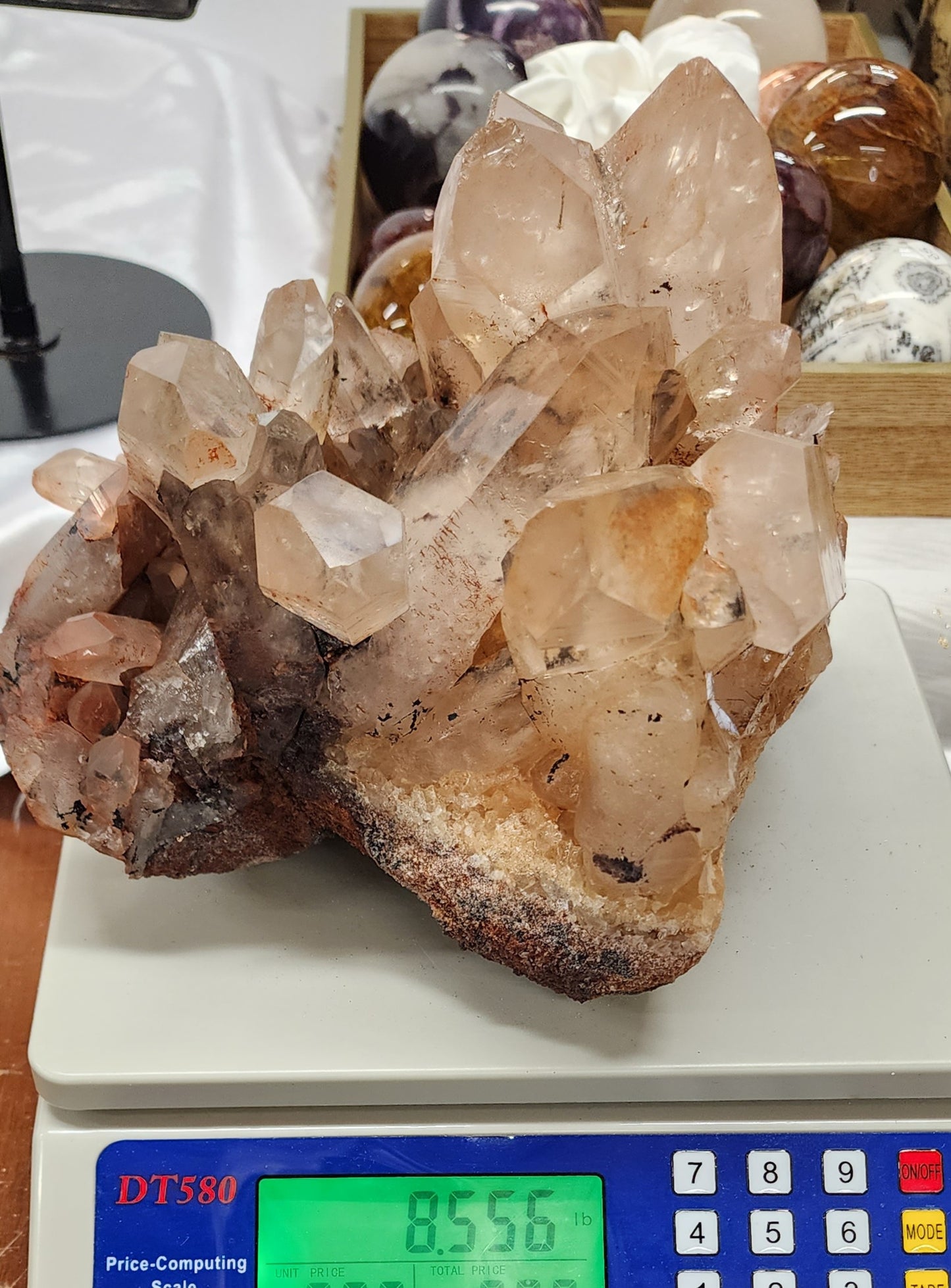 Extra Large Red Mud Phantom W/ Black Iron inclusions from Morocco 8.5lbs qualifies for free shipping