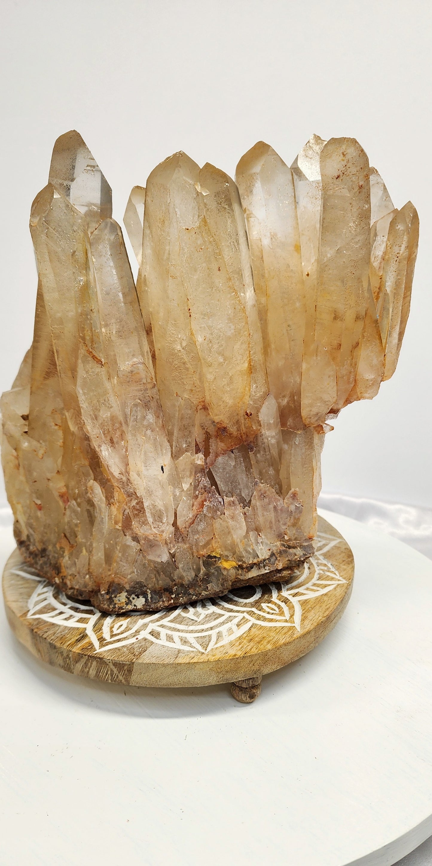 Extra Large Golden Healer/ Red Mud Phantom multiple Point Quartz Cluster 11.5 lbs qualifies for free shipping