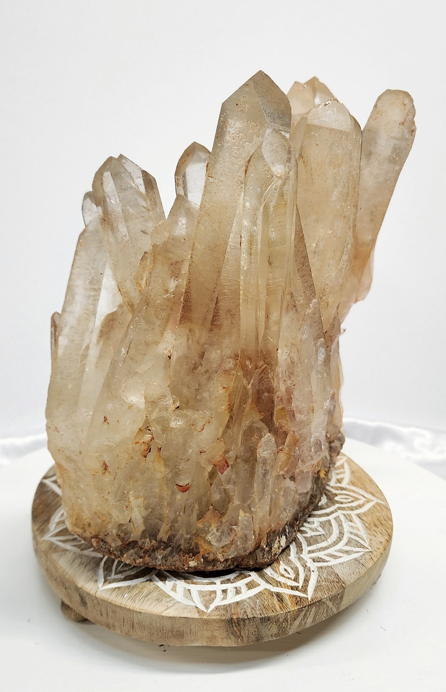 Extra Large Golden Healer/ Red Mud Phantom multiple Point Quartz Cluster 11.5 lbs qualifies for free shipping