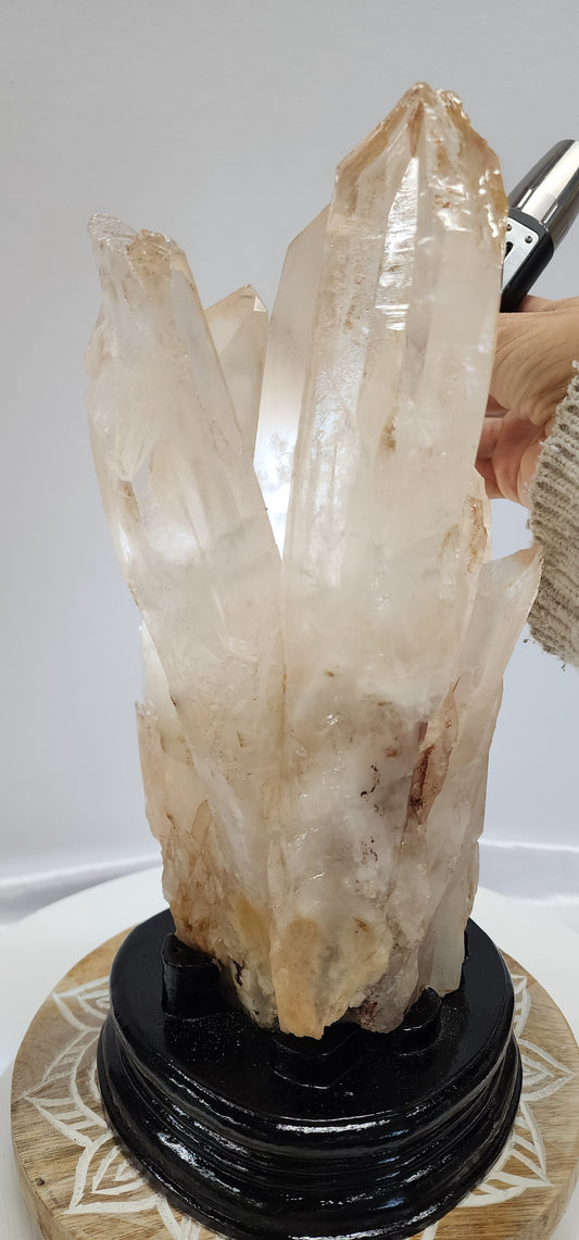 Extra Large Pink Pineapple Quartz With White Phantom and Red Fire inclusion over 10lbs qualifies for free shipping