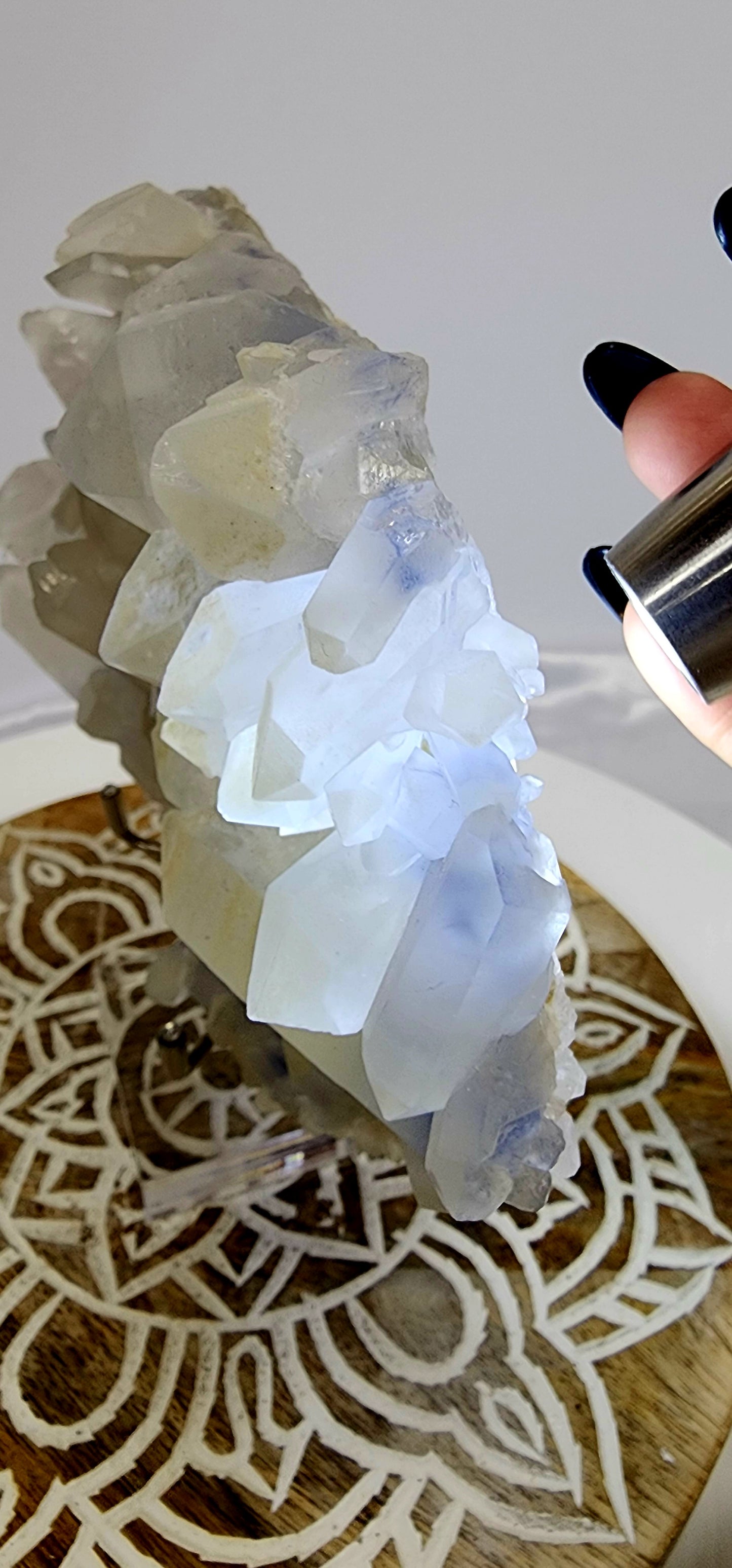 Large Dumortierite Quartz Cluster Specimen from Brazil 1.5lbs qualifies for free shipping