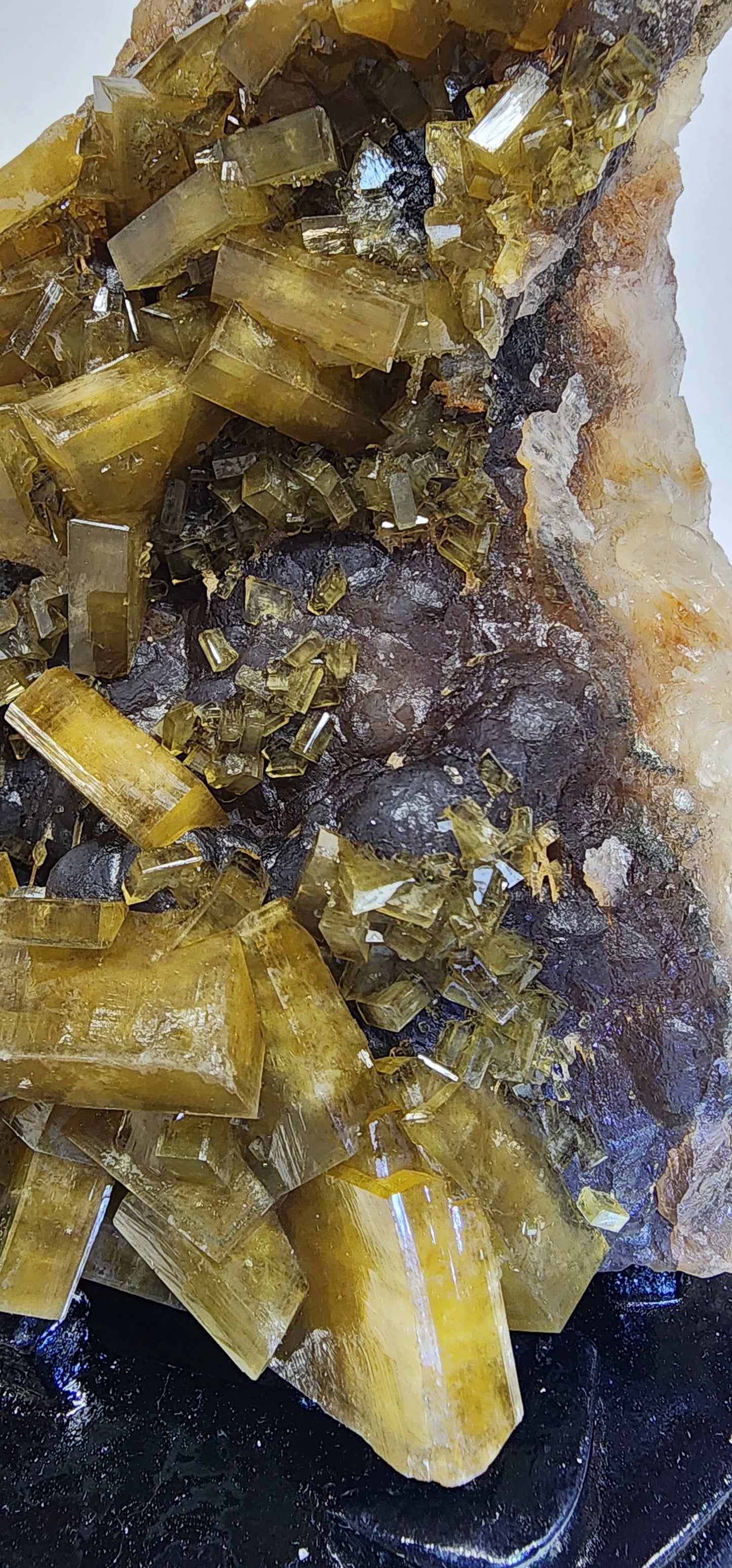 Large Golden Barite on Flurite Matrix with Custom Base 3lbs qualifies for free shipping