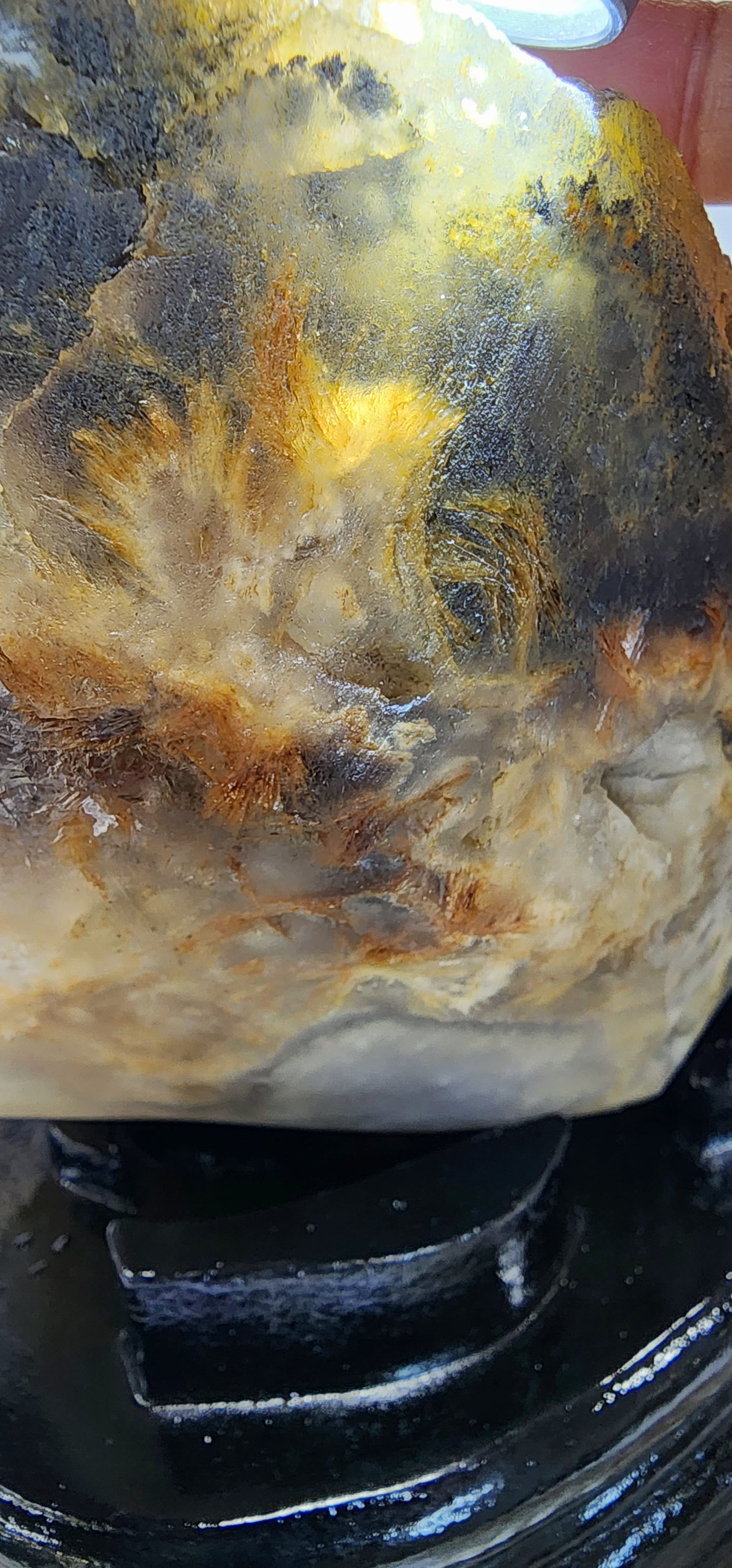 Large Golden Barite on Flurite Matrix with Custom Base 3lbs qualifies for free shipping