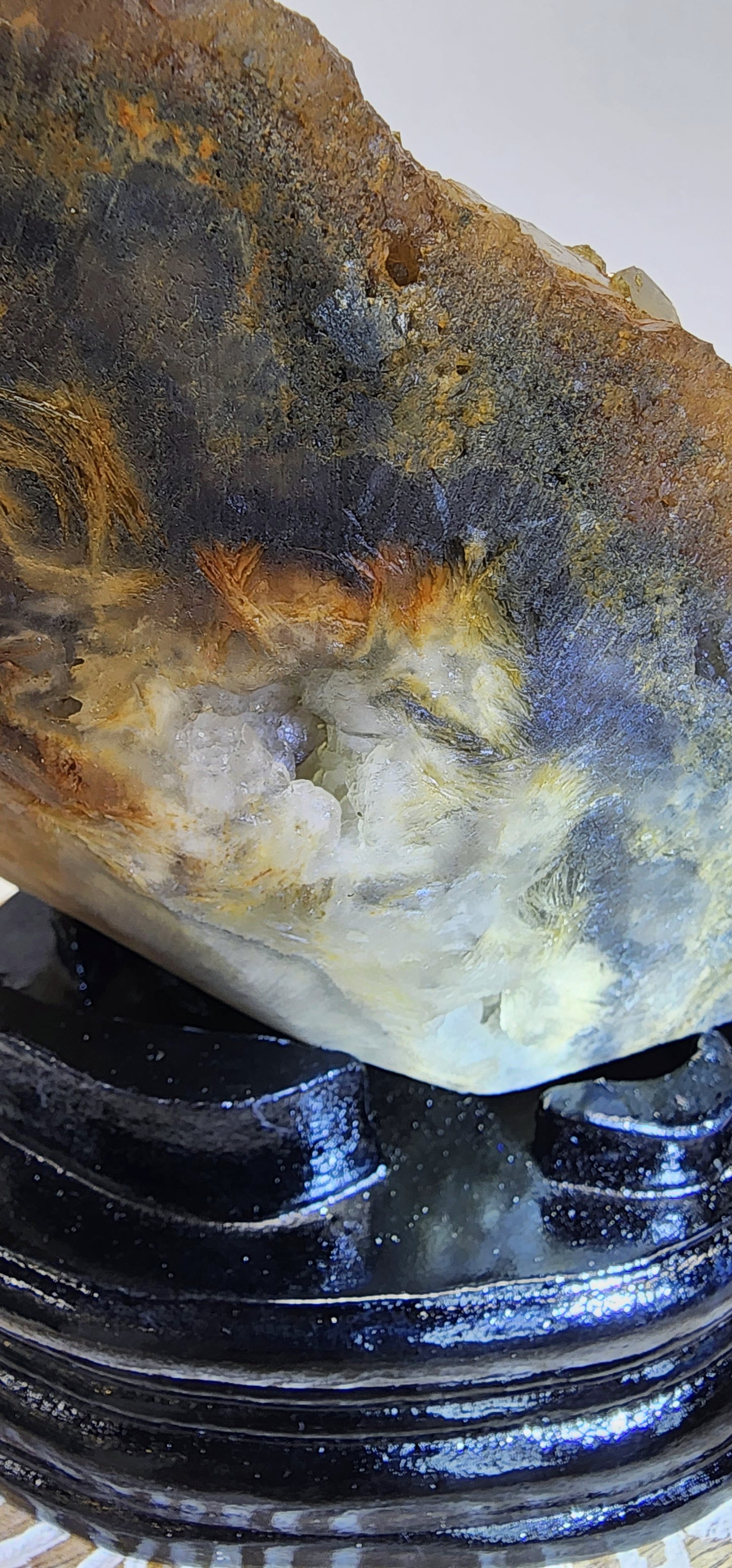 Large Golden Barite on Flurite Matrix with Custom Base 3lbs qualifies for free shipping