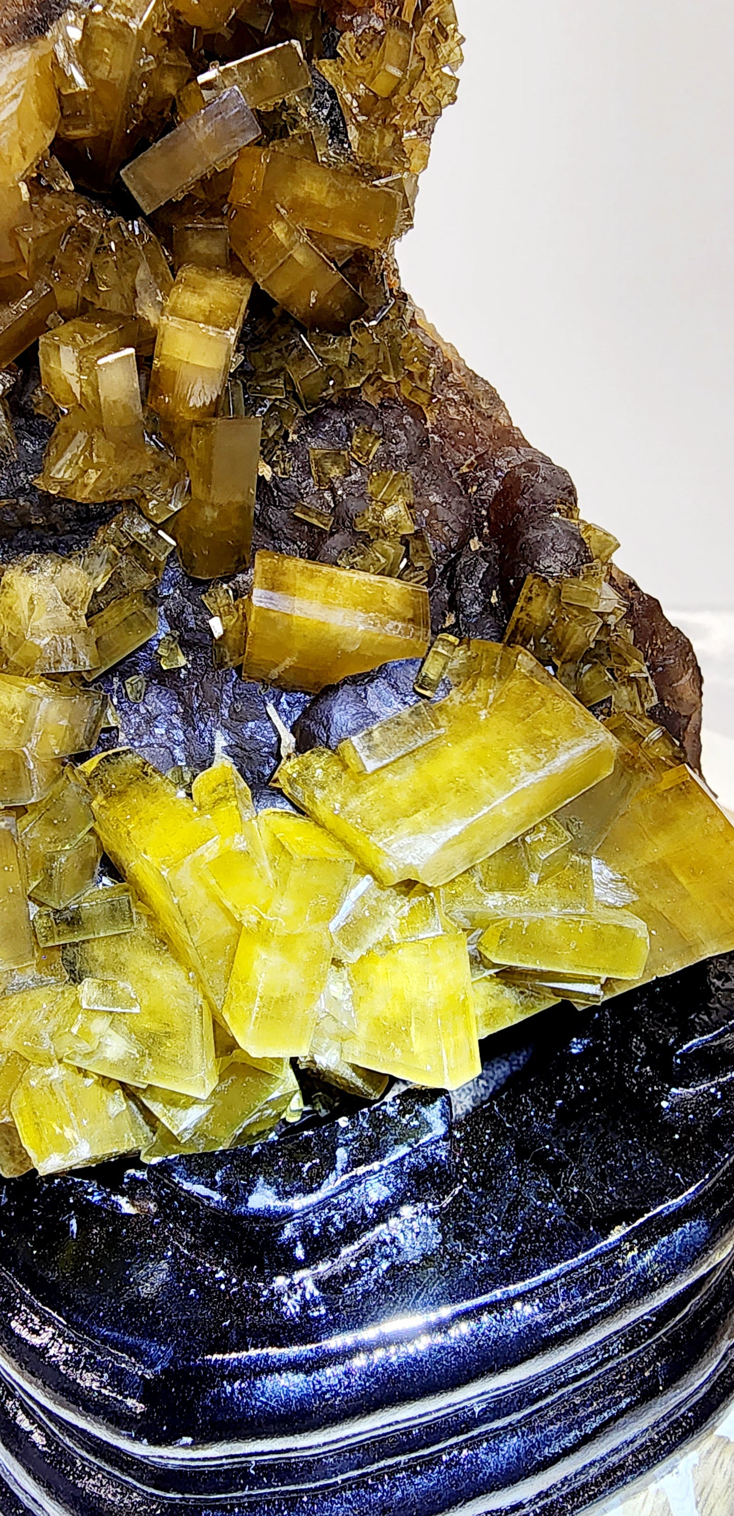 Large Golden Barite on Flurite Matrix with Custom Base 3lbs qualifies for free shipping