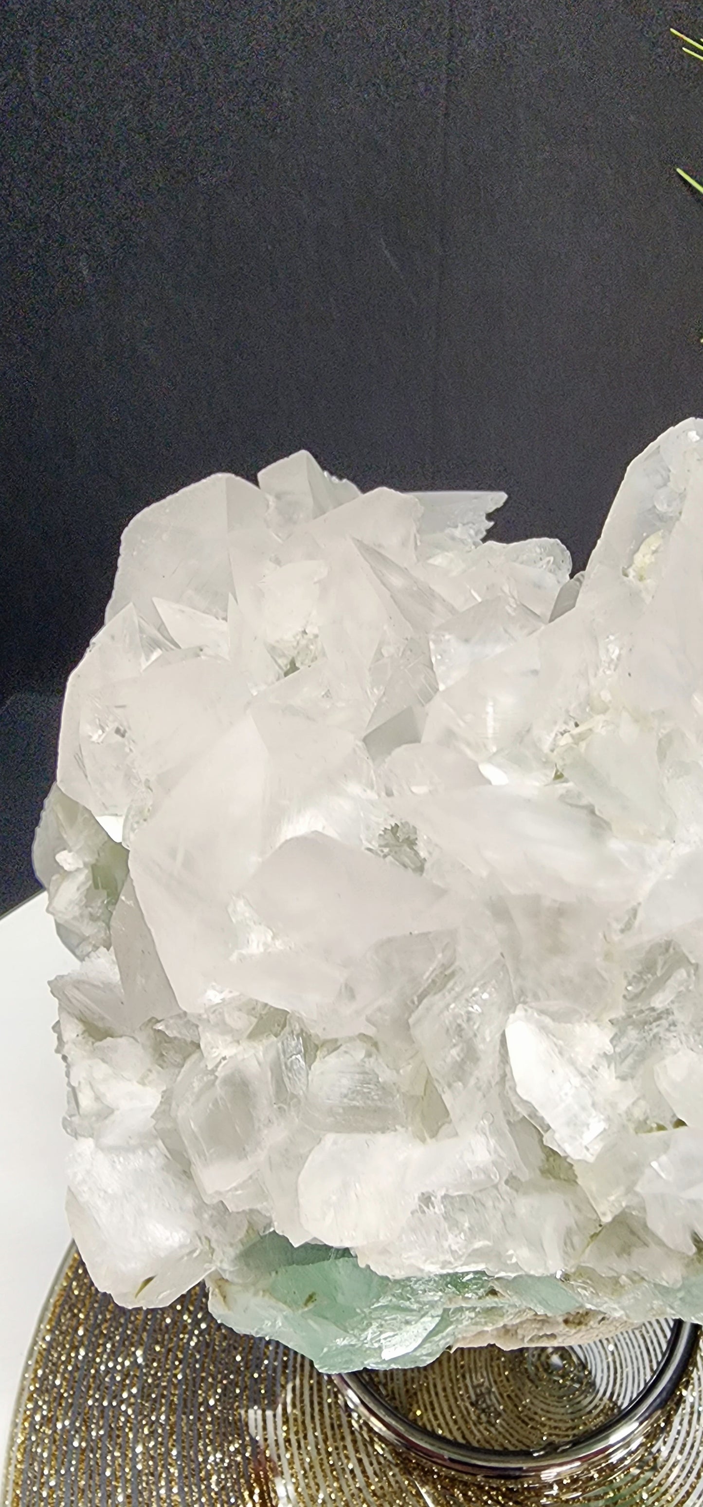 Extra Large Petal Calcite And Aqua Blue Cube Fluorite Specimen YGX