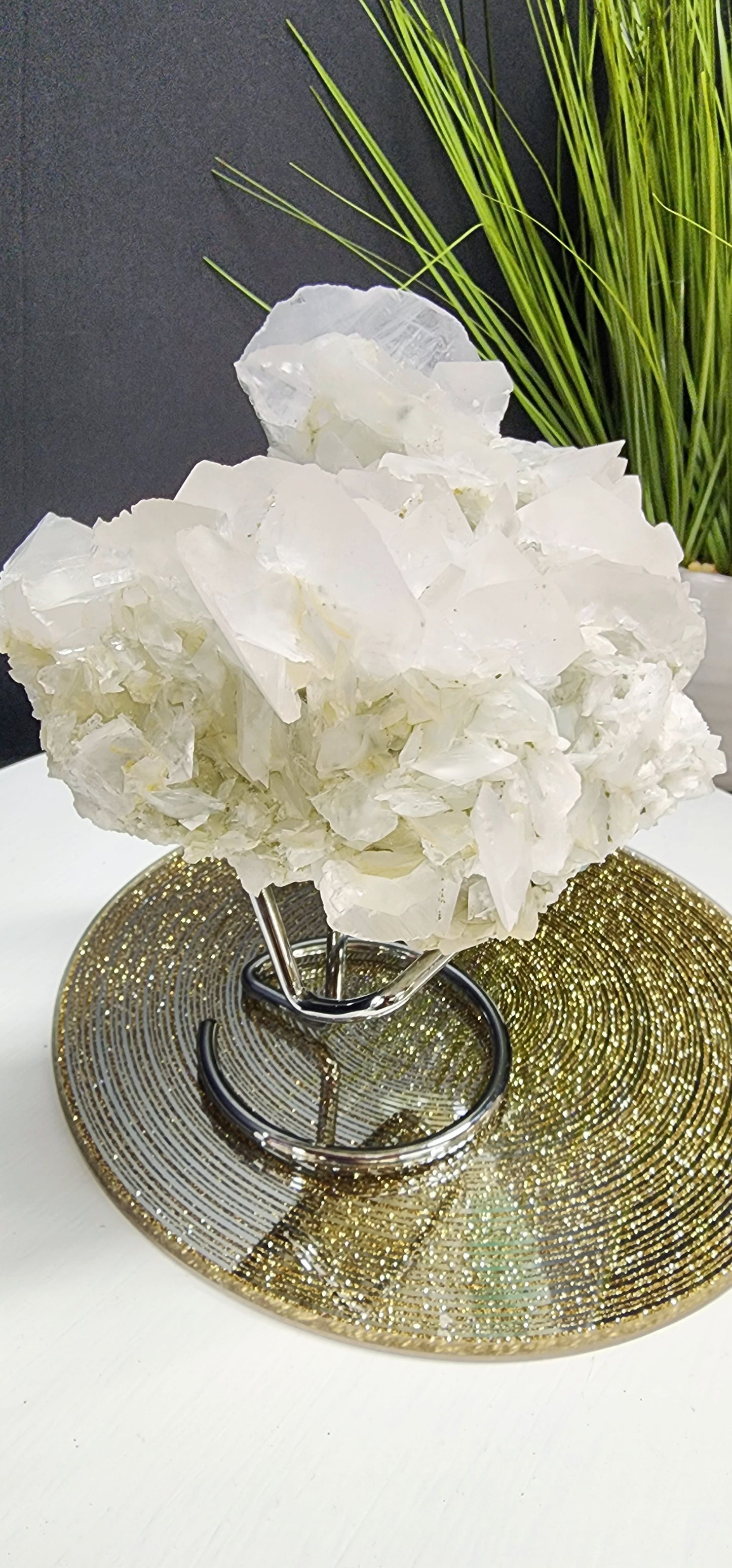 Extra Large Petal Calcite And Aqua Blue Cube Fluorite Specimen YGX