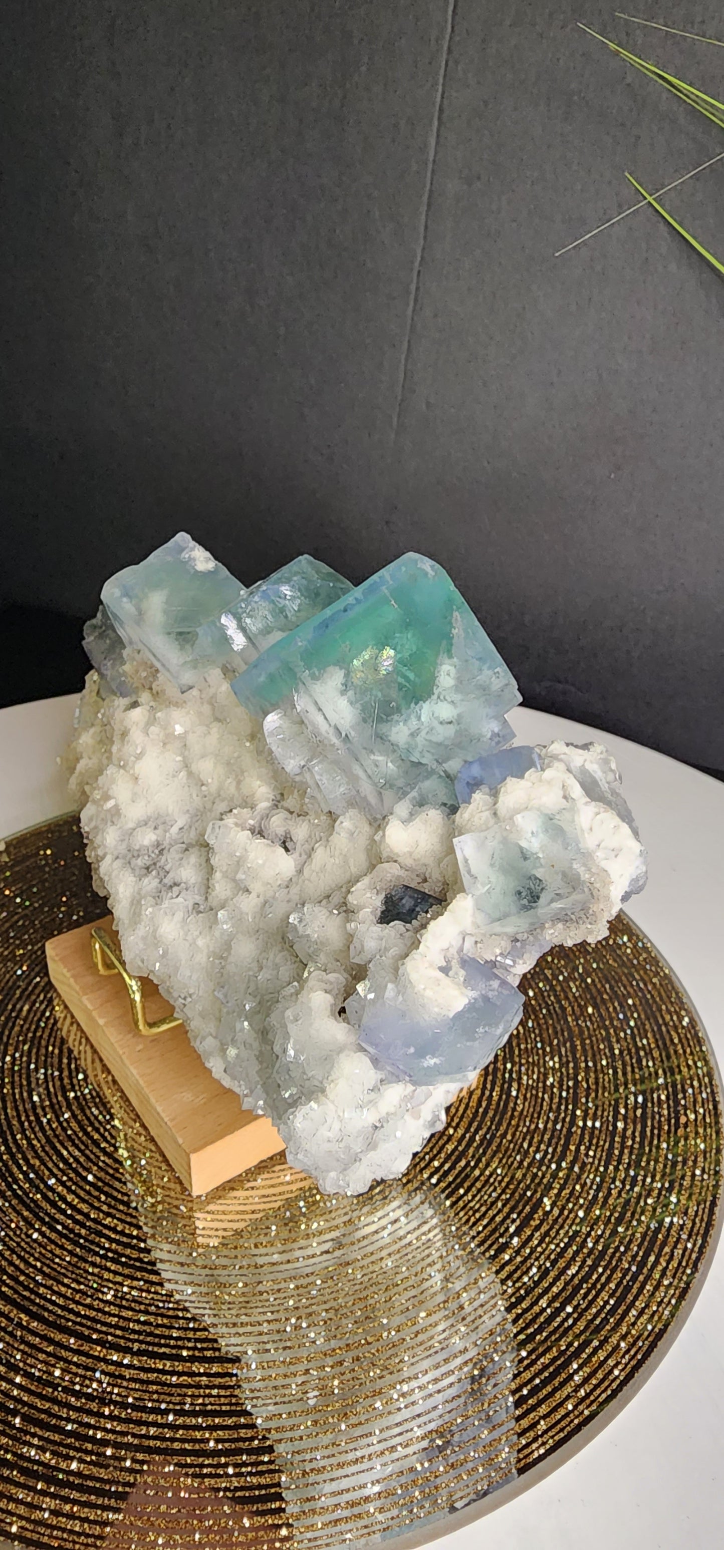 Large Clear Blue Cube Fluorite Specimen