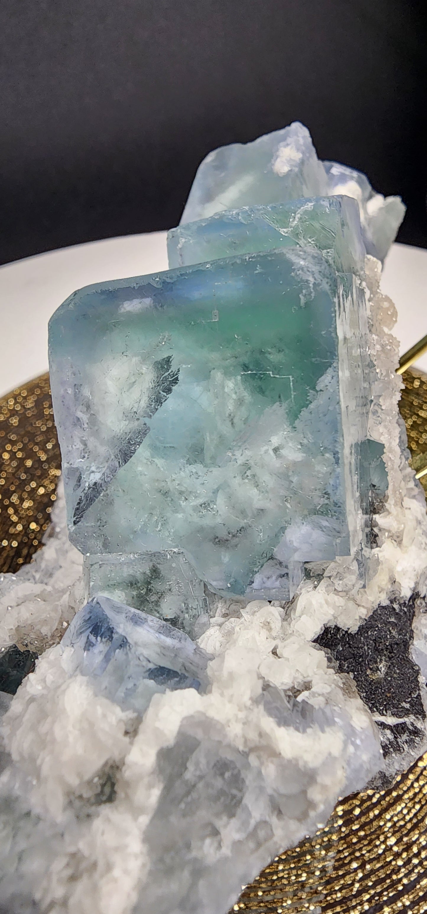 Large Clear Blue Cube Fluorite Specimen