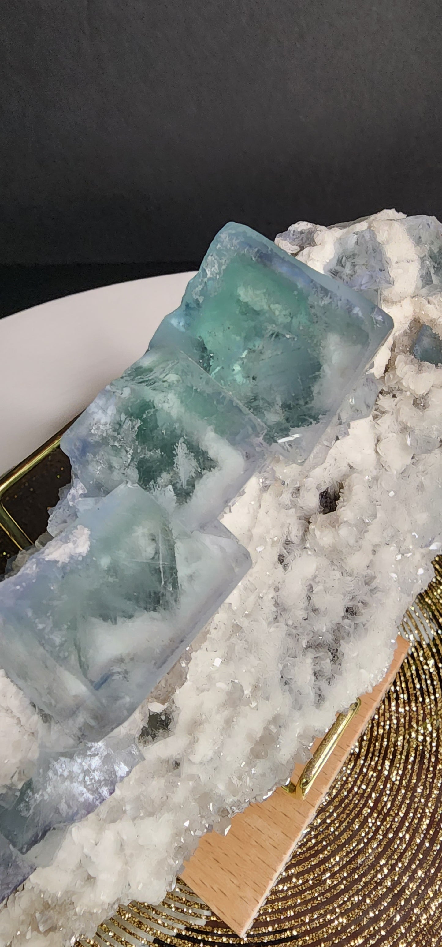 Large Clear Blue Cube Fluorite Specimen