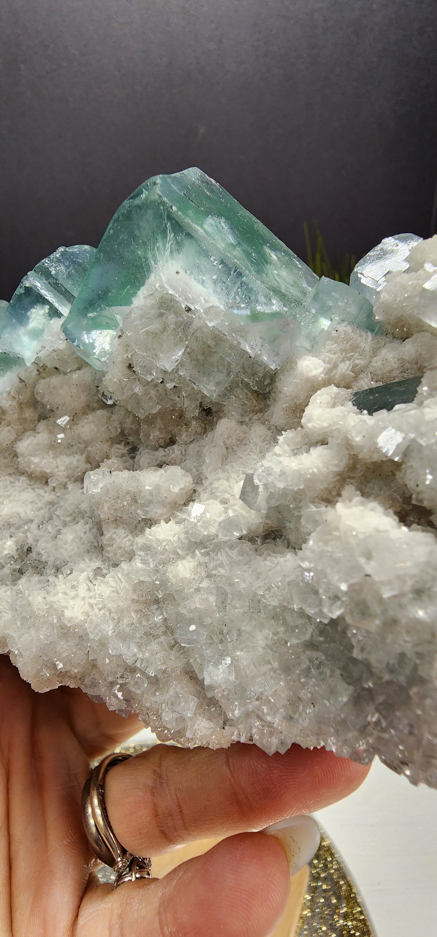 Large Clear Blue Cube Fluorite Specimen