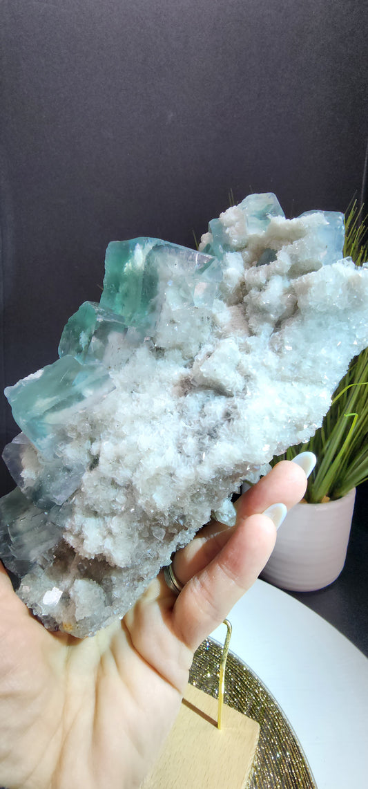 Large Clear Blue Cube Fluorite Specimen