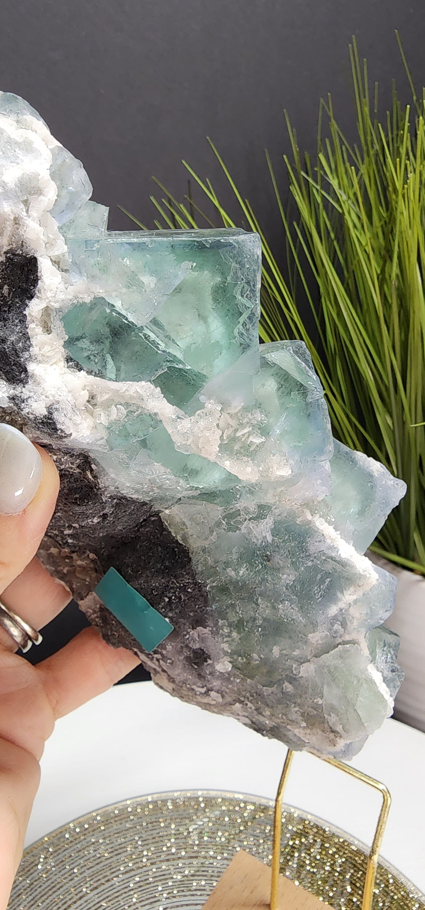 Large Clear Blue Cube Fluorite Specimen