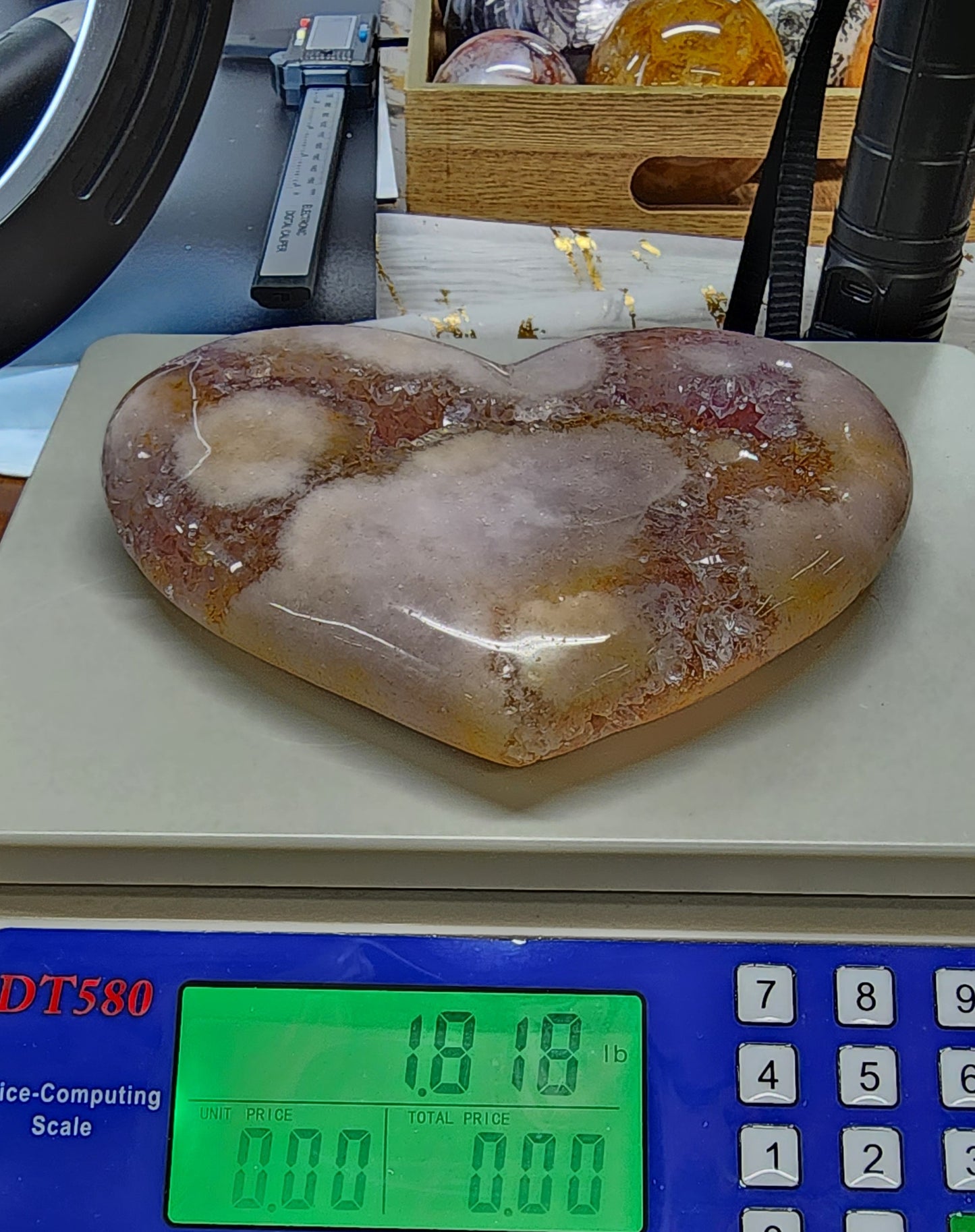 Large Druzy Pink Amethyst Heart