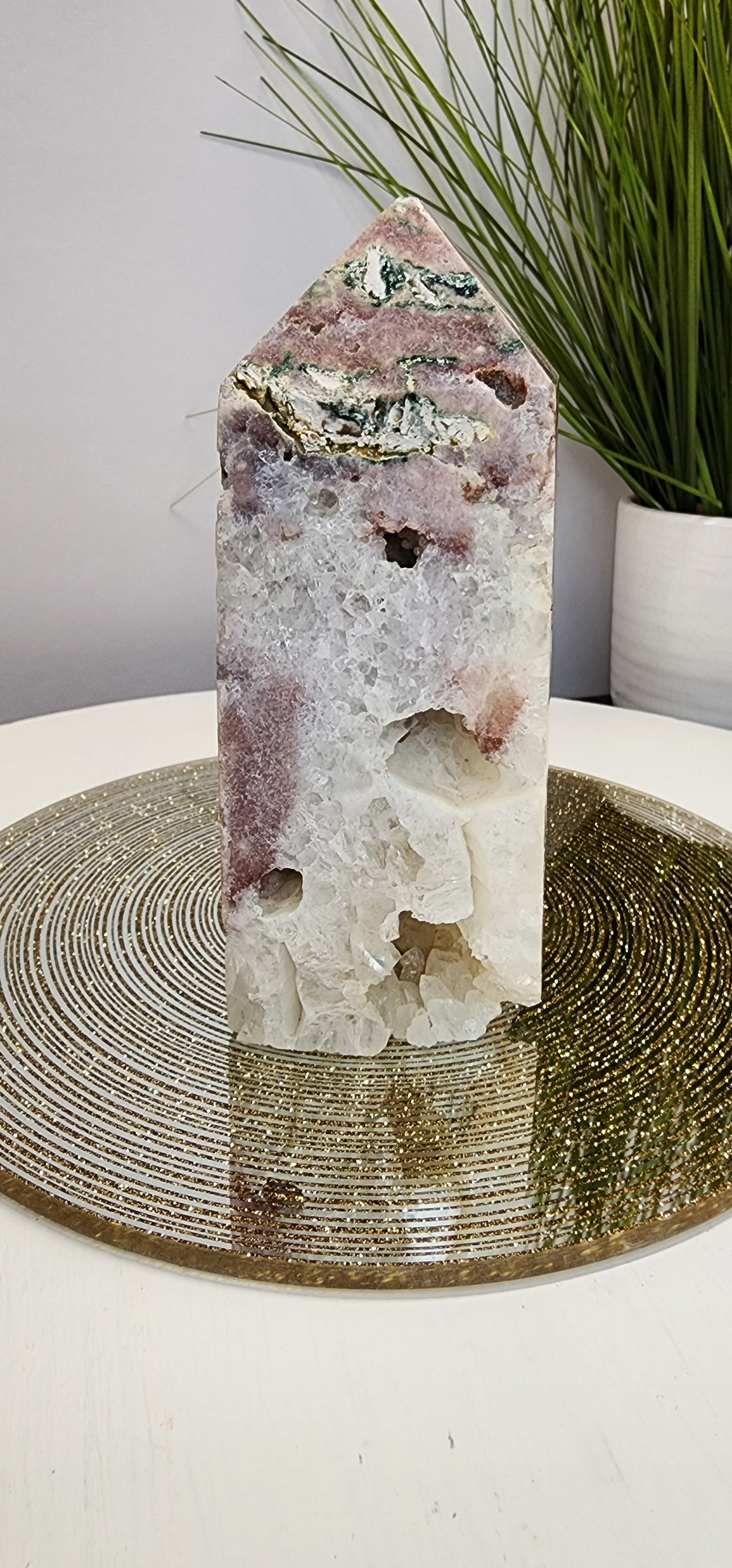 Druzy Chunky Pink Amethyst Tower