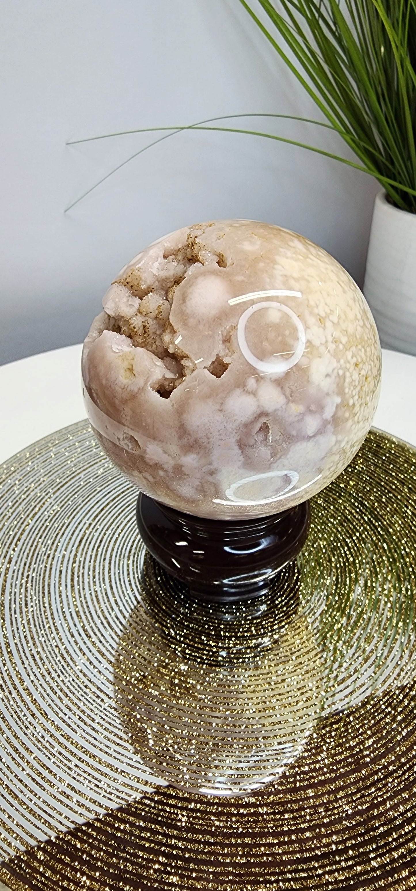 Lrg Druzy Pink Amethyst sphere