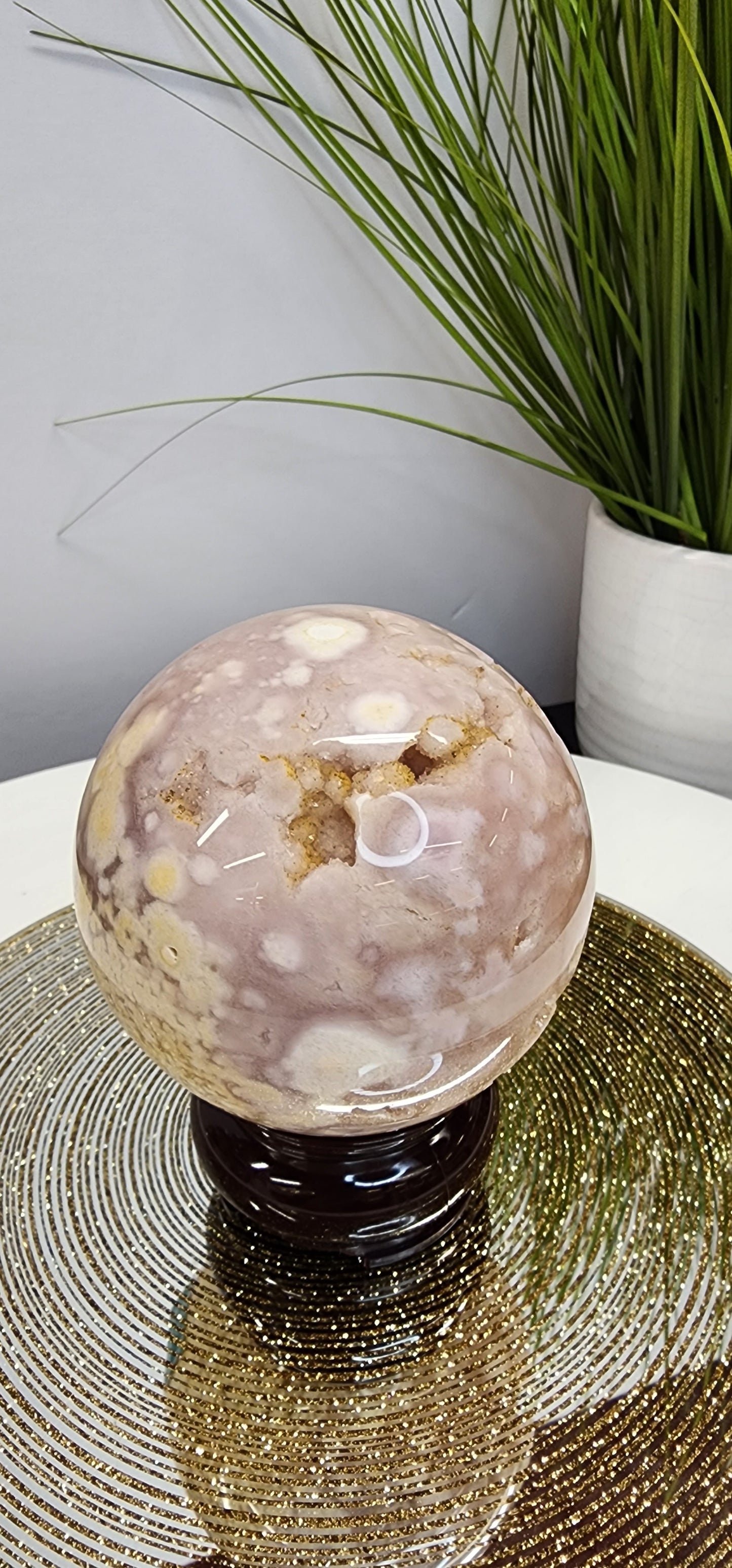 Lrg Druzy Pink Amethyst sphere