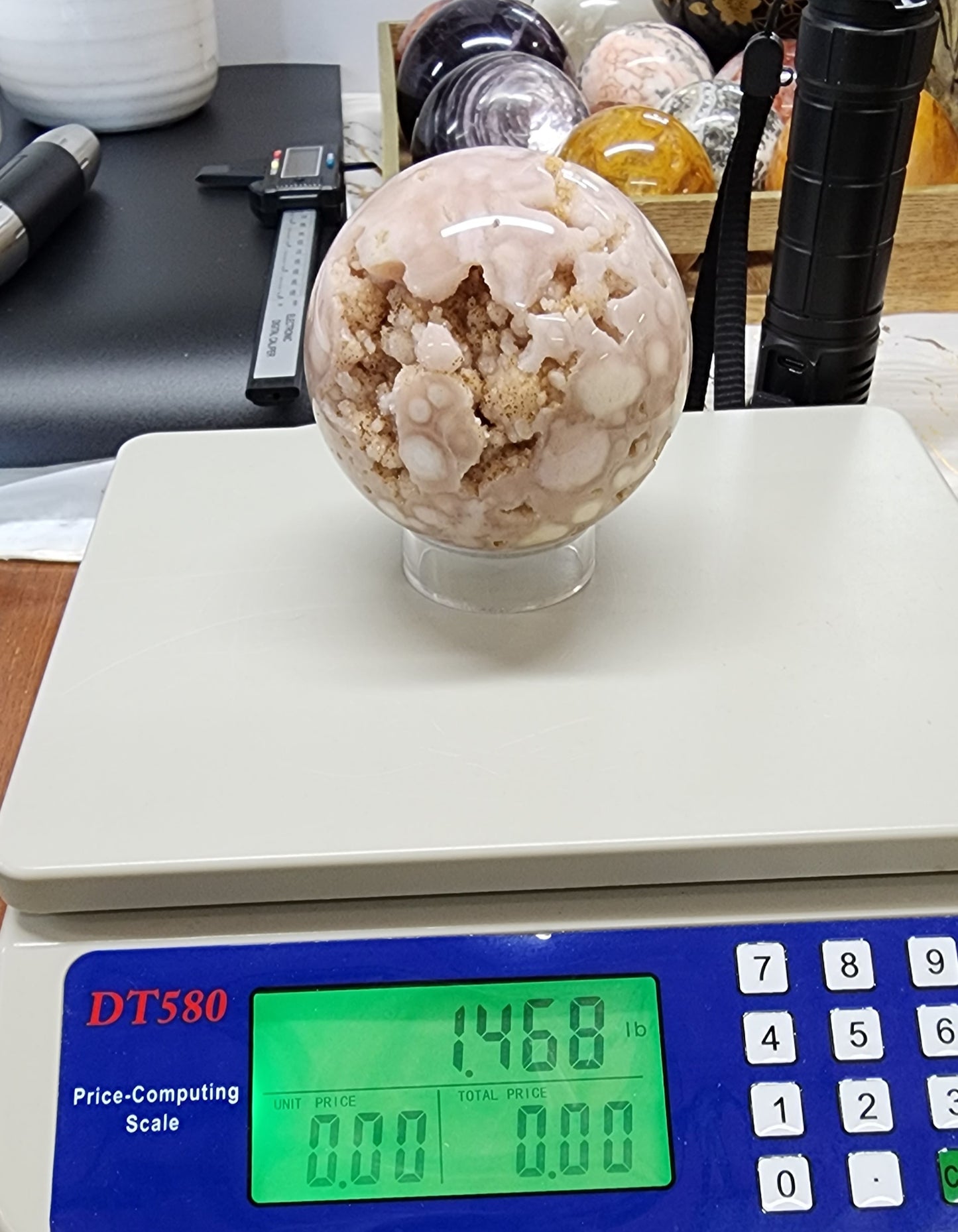 Lrg Druzy Pink Amethyst sphere